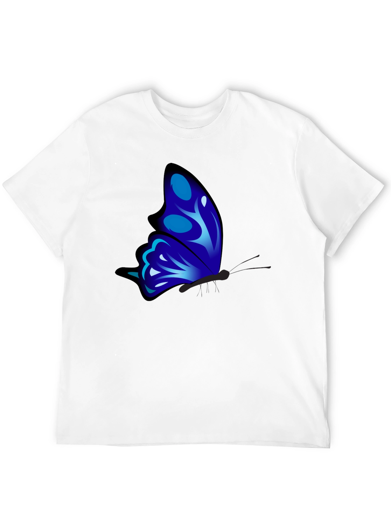 Black Blue Butterfly Graphic T-Shirt view 12