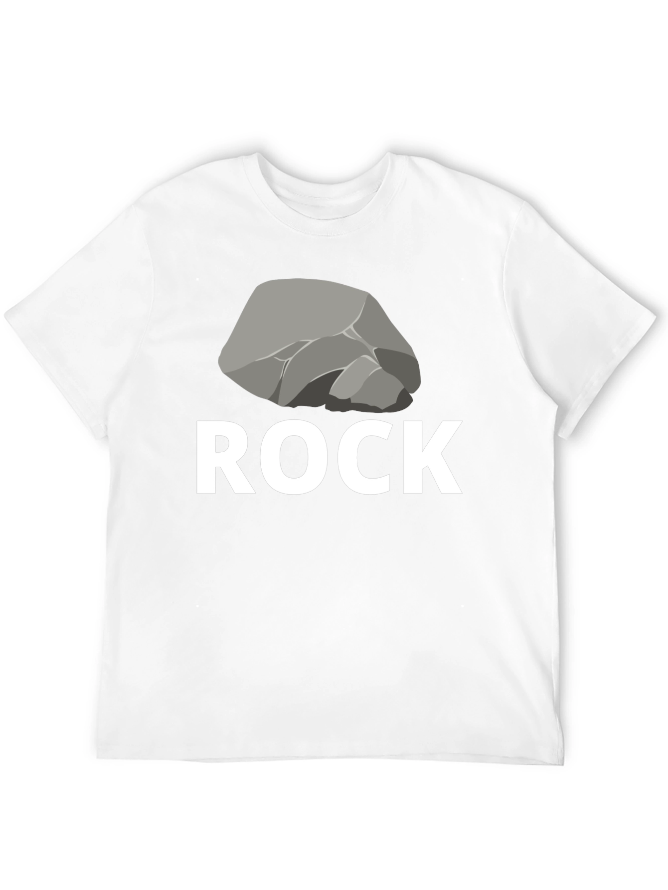 Black Humorous "Rock" Graphic Tee - Black Cotton Blend view 12