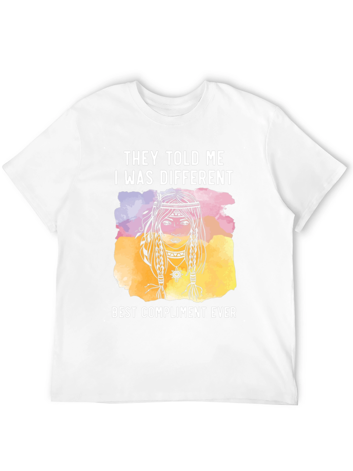 Black Unique Boho Style Graphic Tee - They Told Me I Was Different view 12