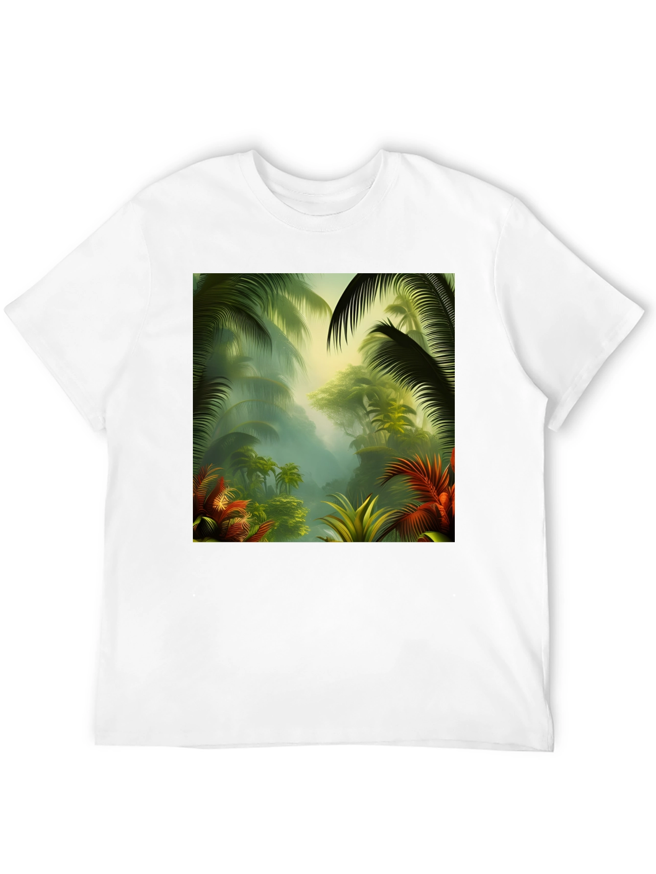 Black Tropical Jungle T-Shirt view 12