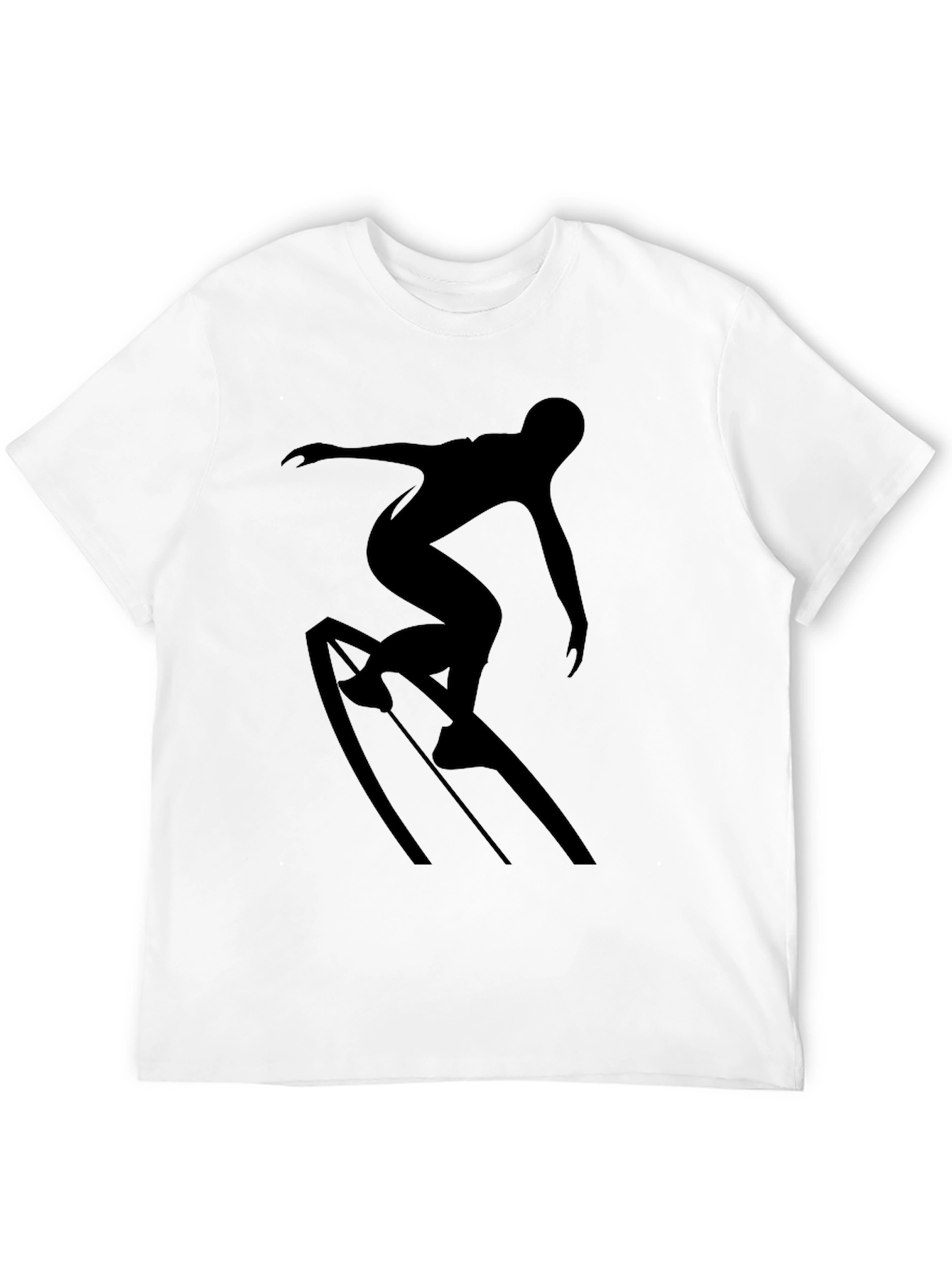 Black Surfer Silhouette Graphic Tee - Black T-Shirt view 12
