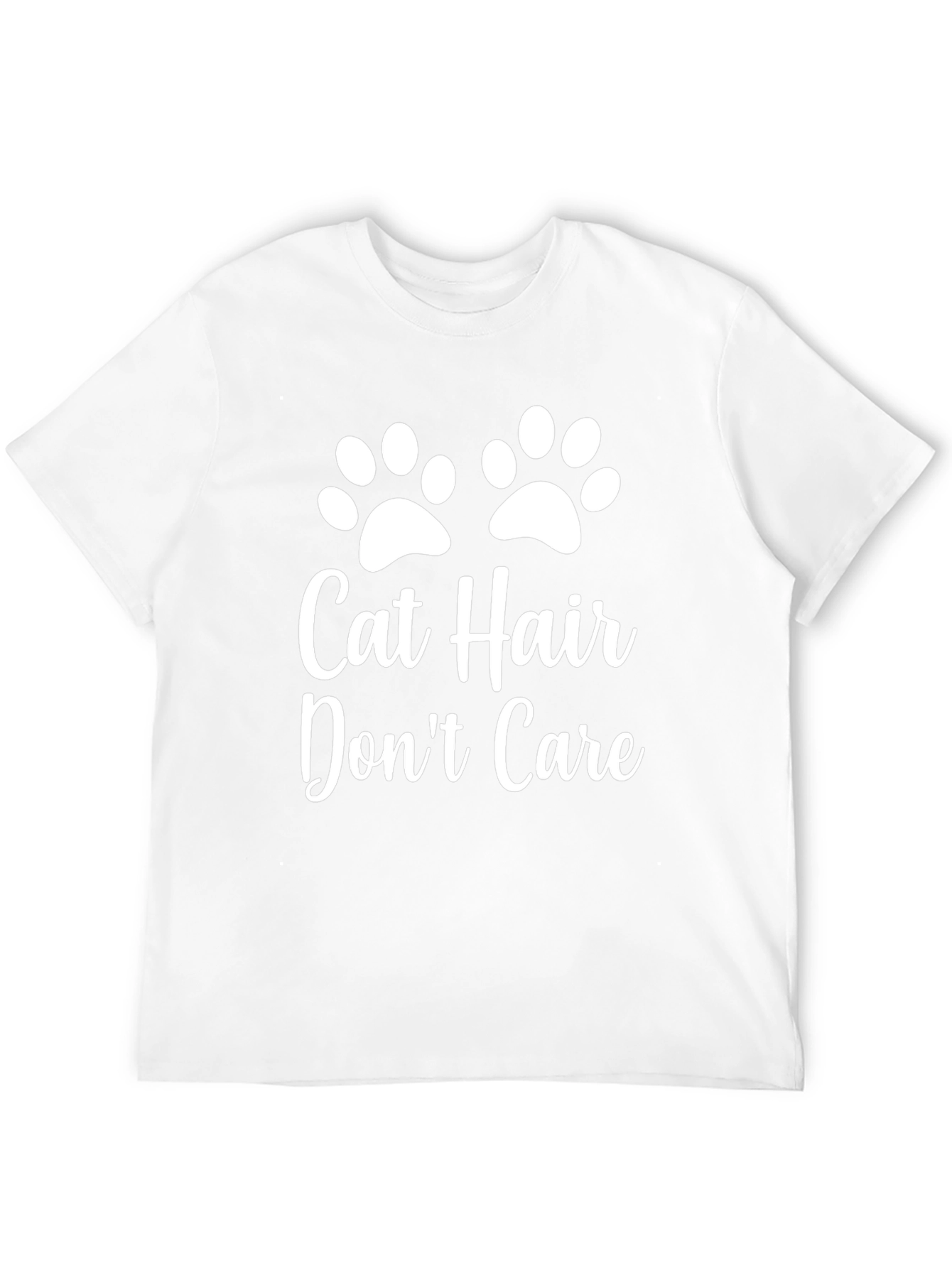 Black Cat Hair Don't Care Black Graphic T-Shirt view 12