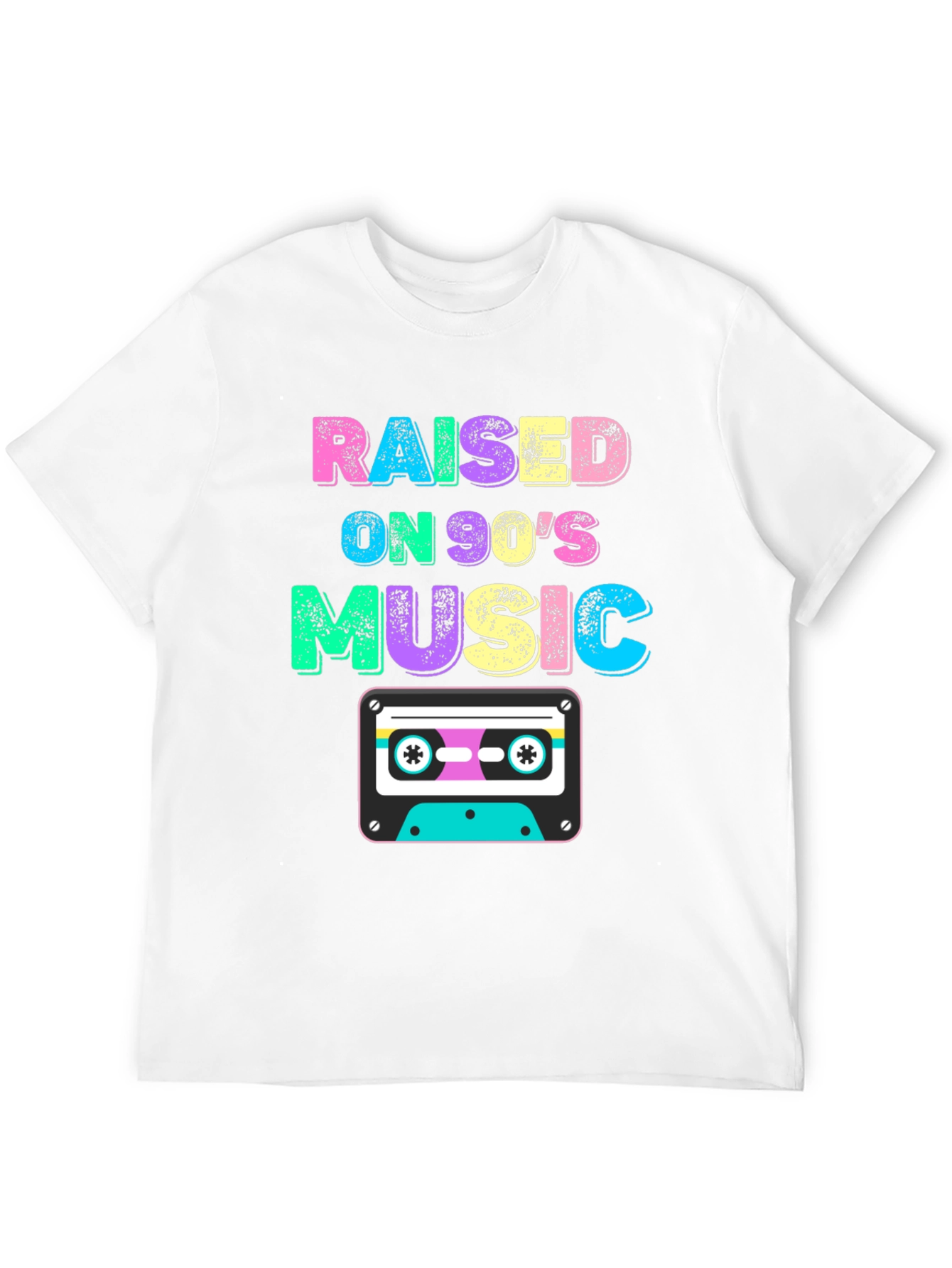 Black Raised on 90's Music Black T-Shirt view 12
