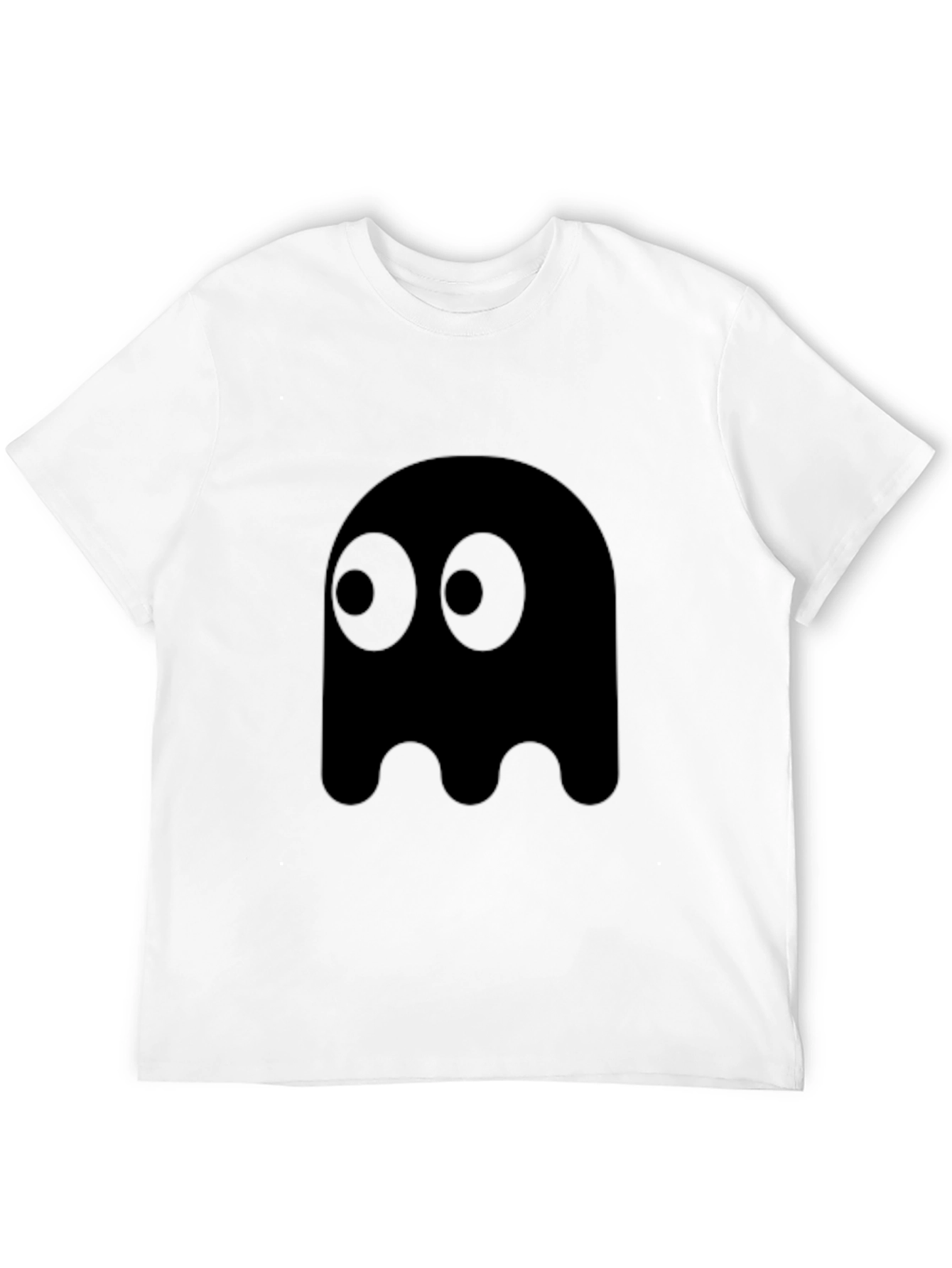 Black Pac-Man Ghost Graphic Tee - Black Cotton Blend view 12