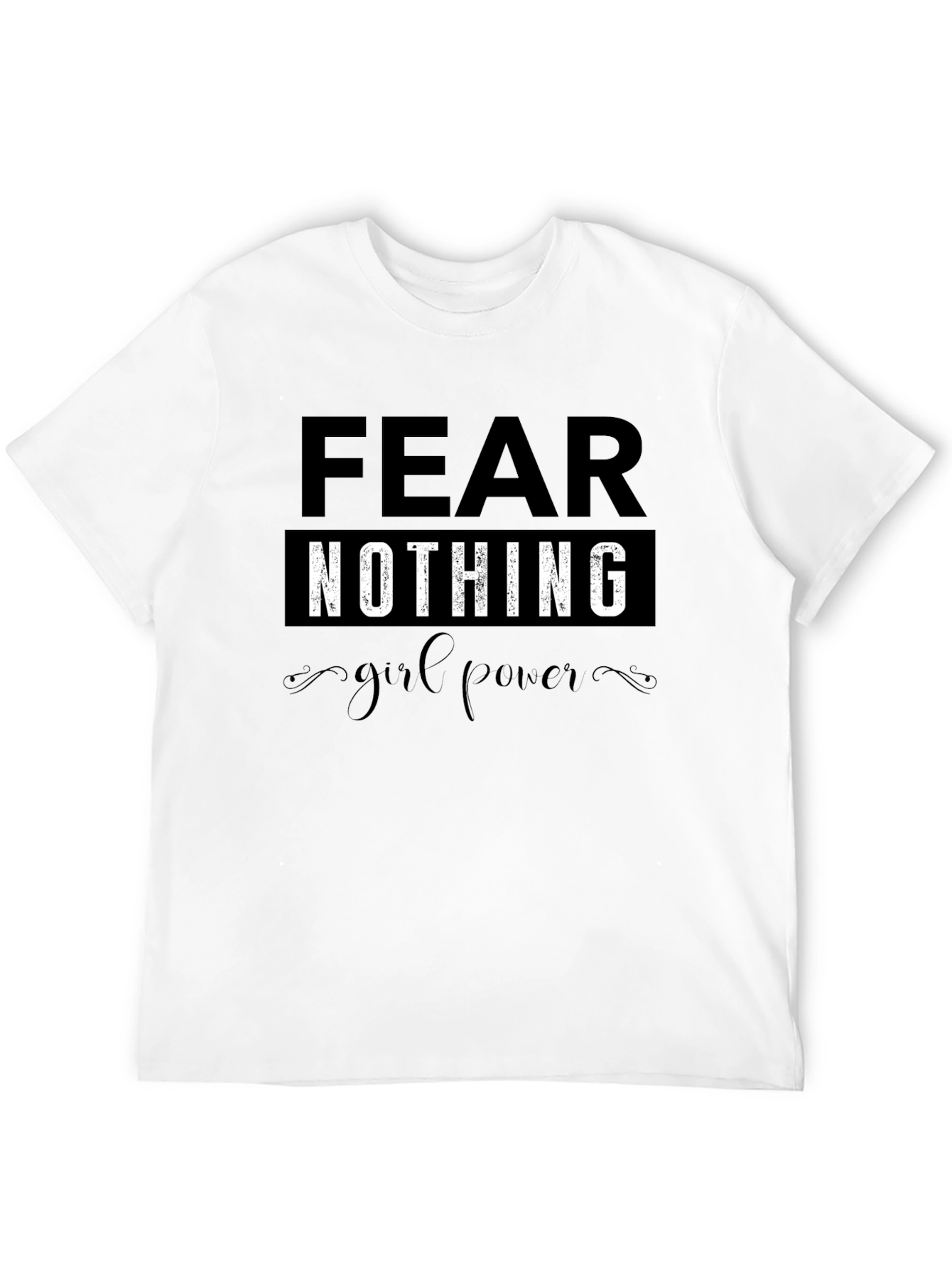 Black Fear Nothing Girl Power Black T-Shirt view 12