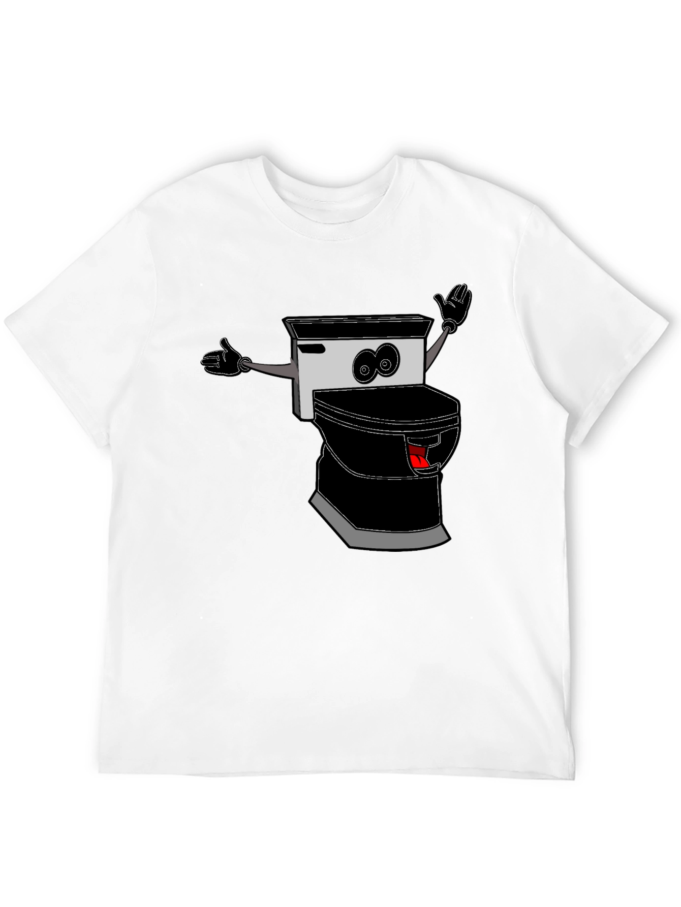 Black Funny Toilet Cartoon Graphic Tee view 12