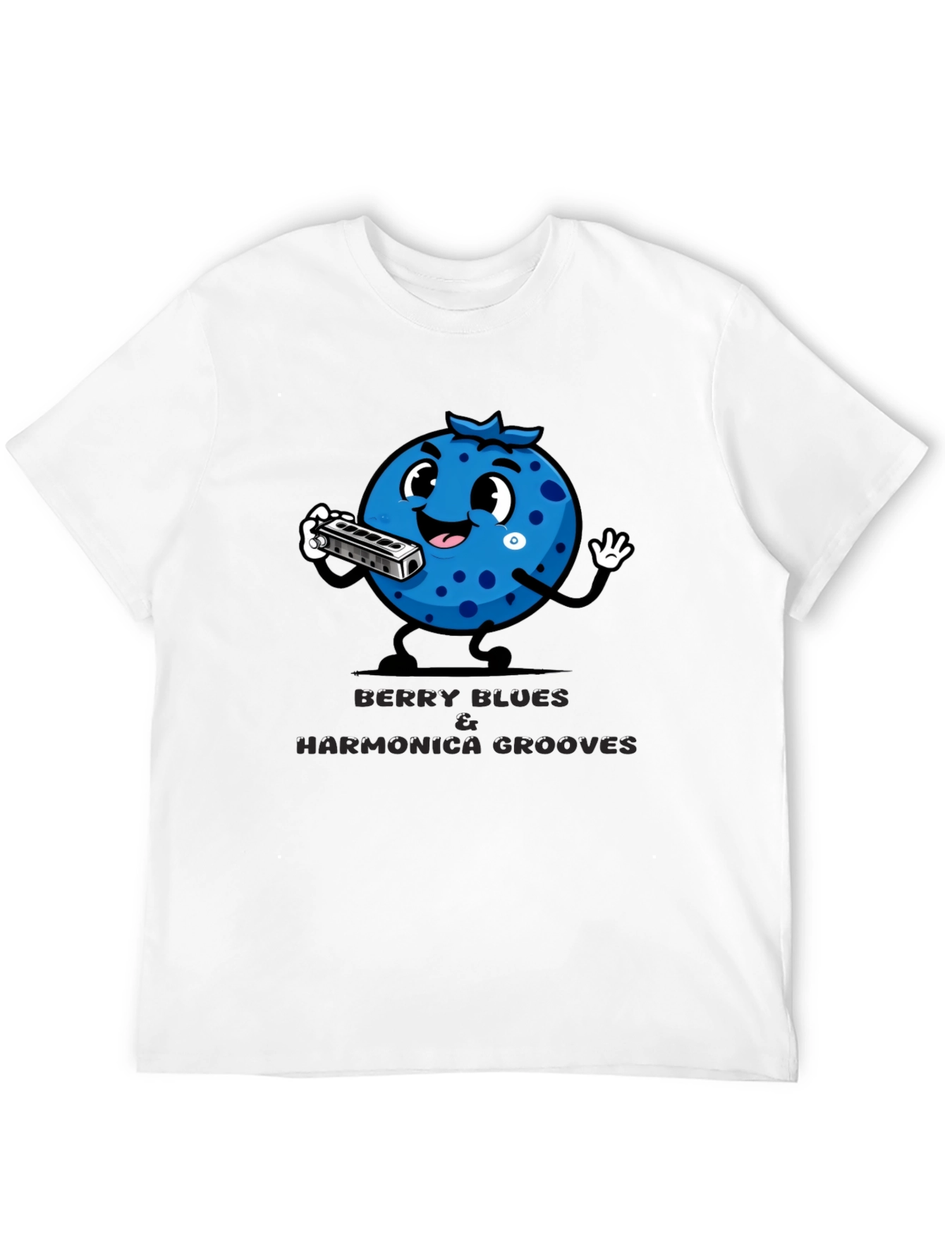 Black Berry Blues Harmonica Grooves T-Shirt view 12