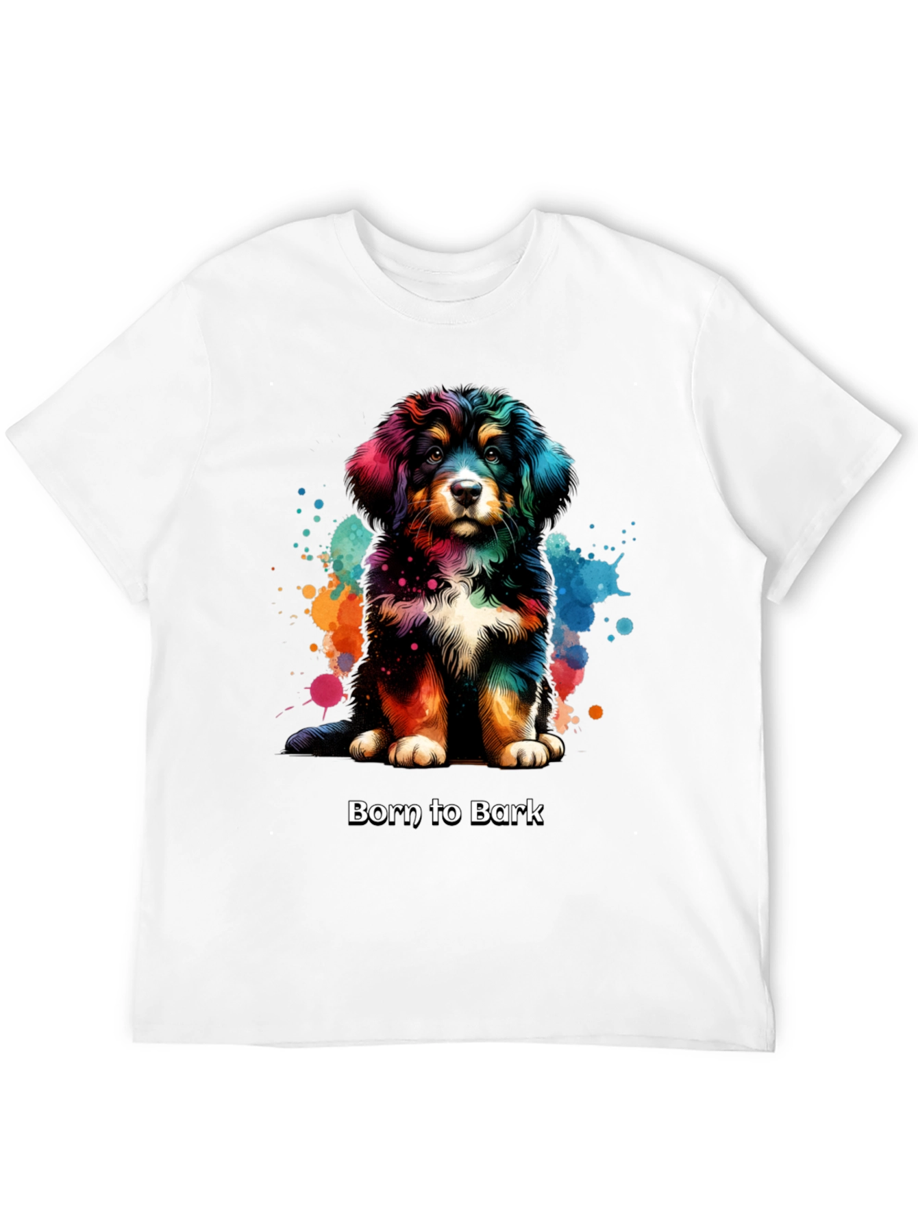 Black Born to Bark Dog T-Shirt view 12