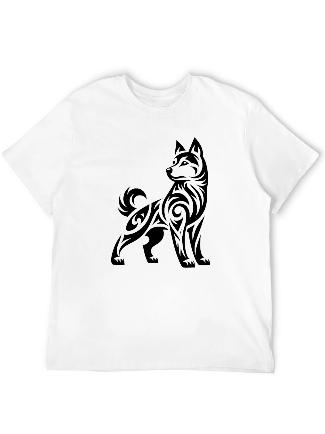 Black Tribal Dog Graphic Black Tee view 12