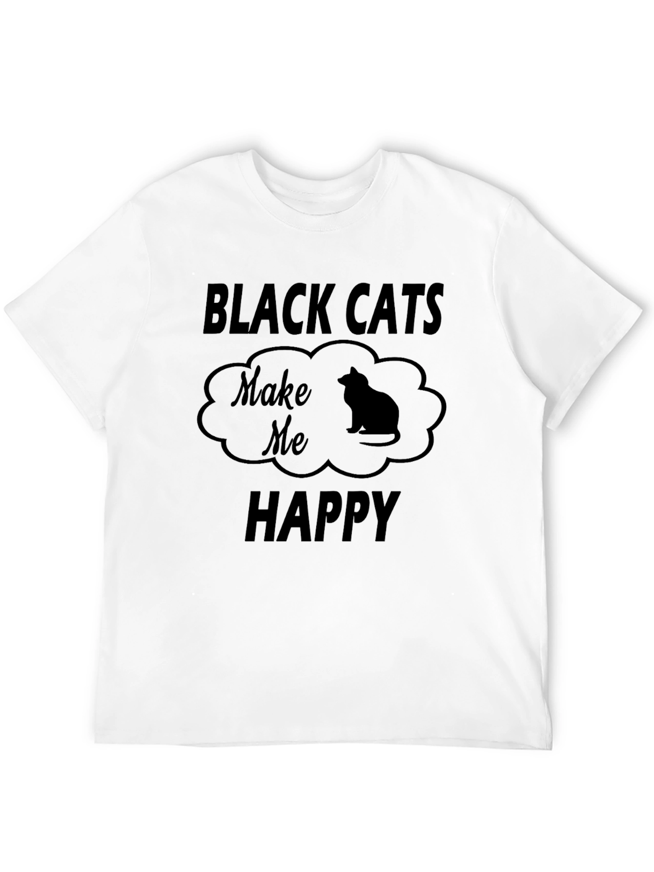 Black Black Cats Make Me Happy Graphic Tee view 12