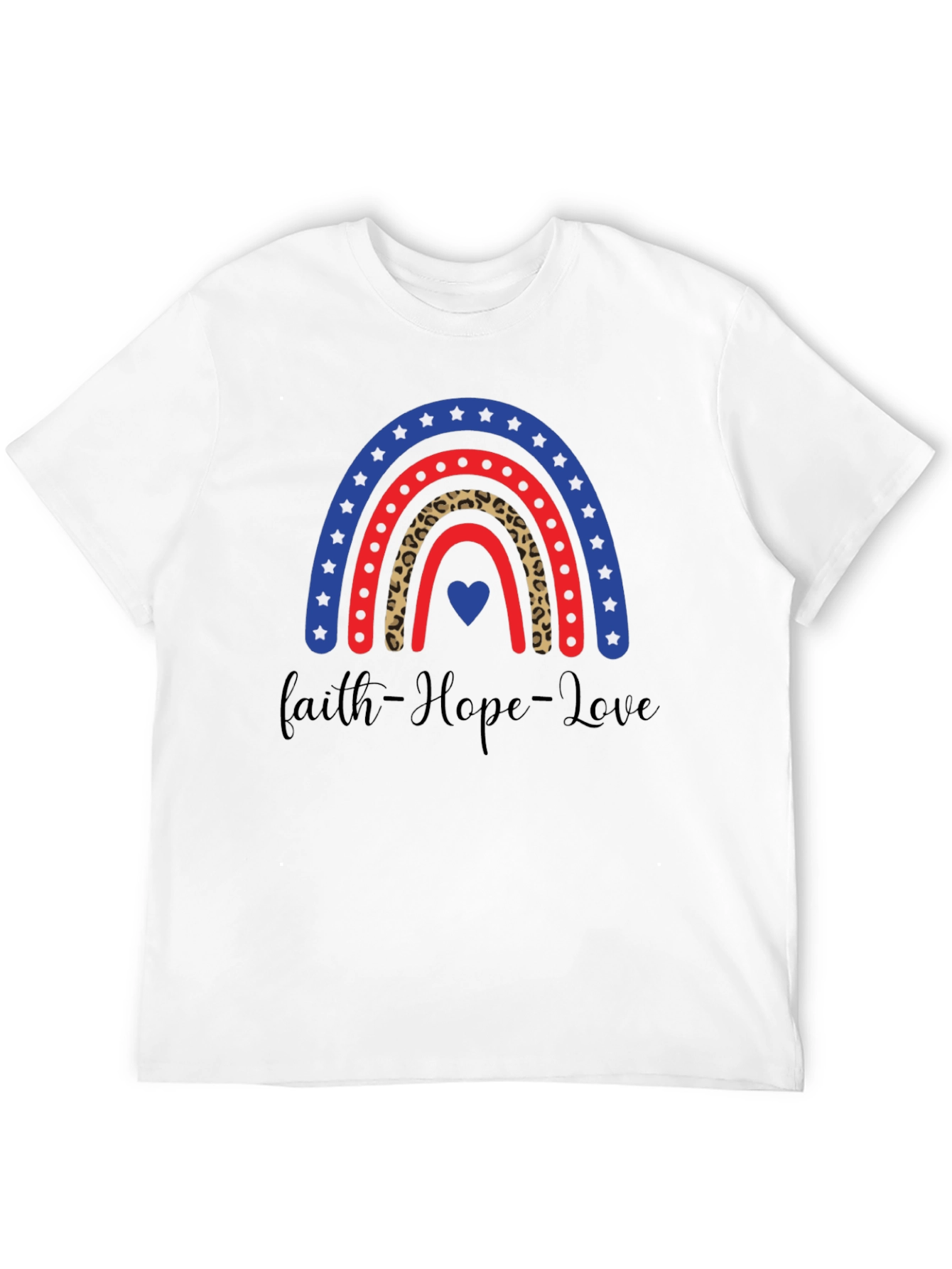 Black Faith Hope Love Rainbow Graphic Tee view 12