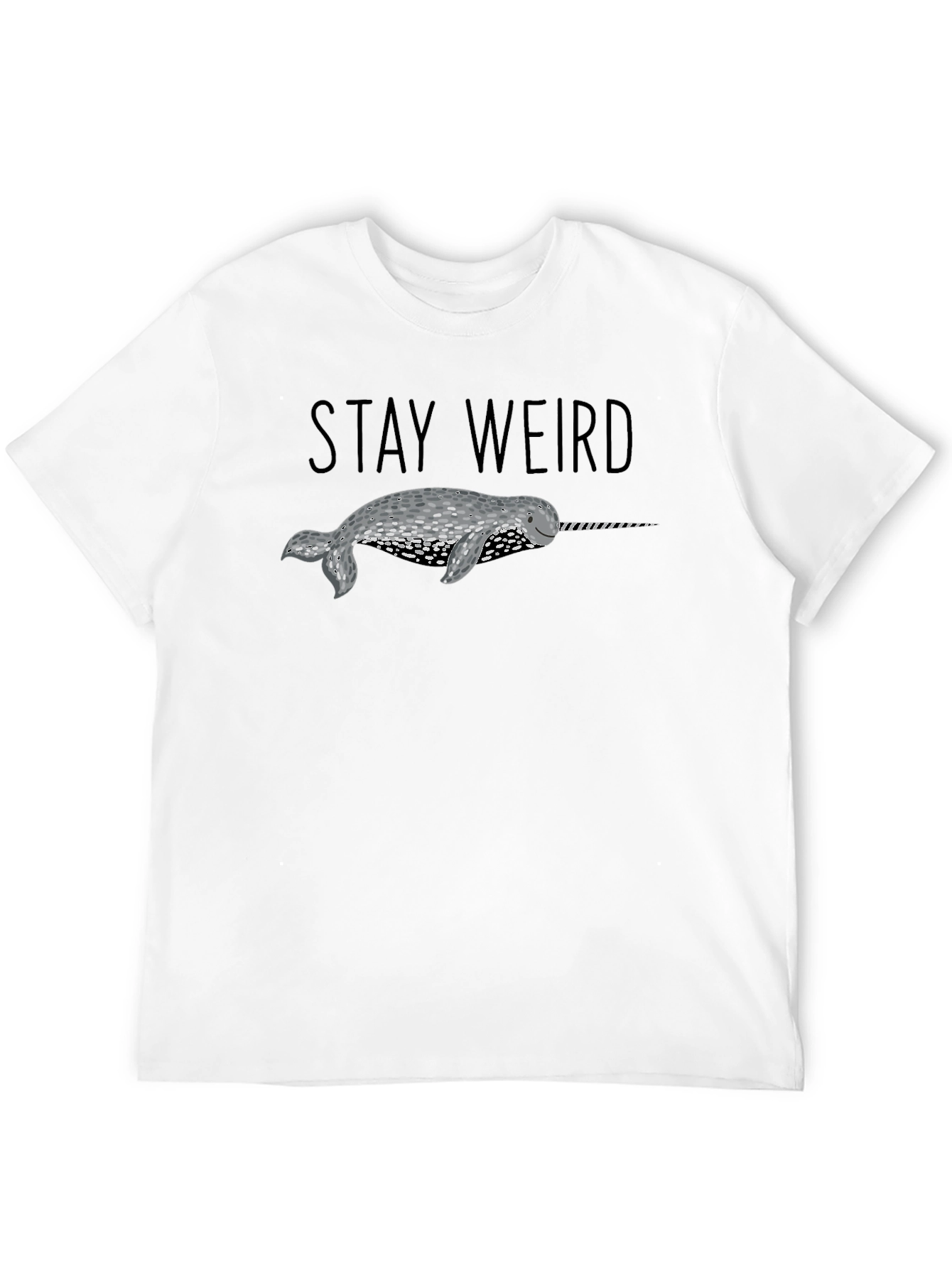Black Stay Weird Narwhal T-Shirt - Black view 12