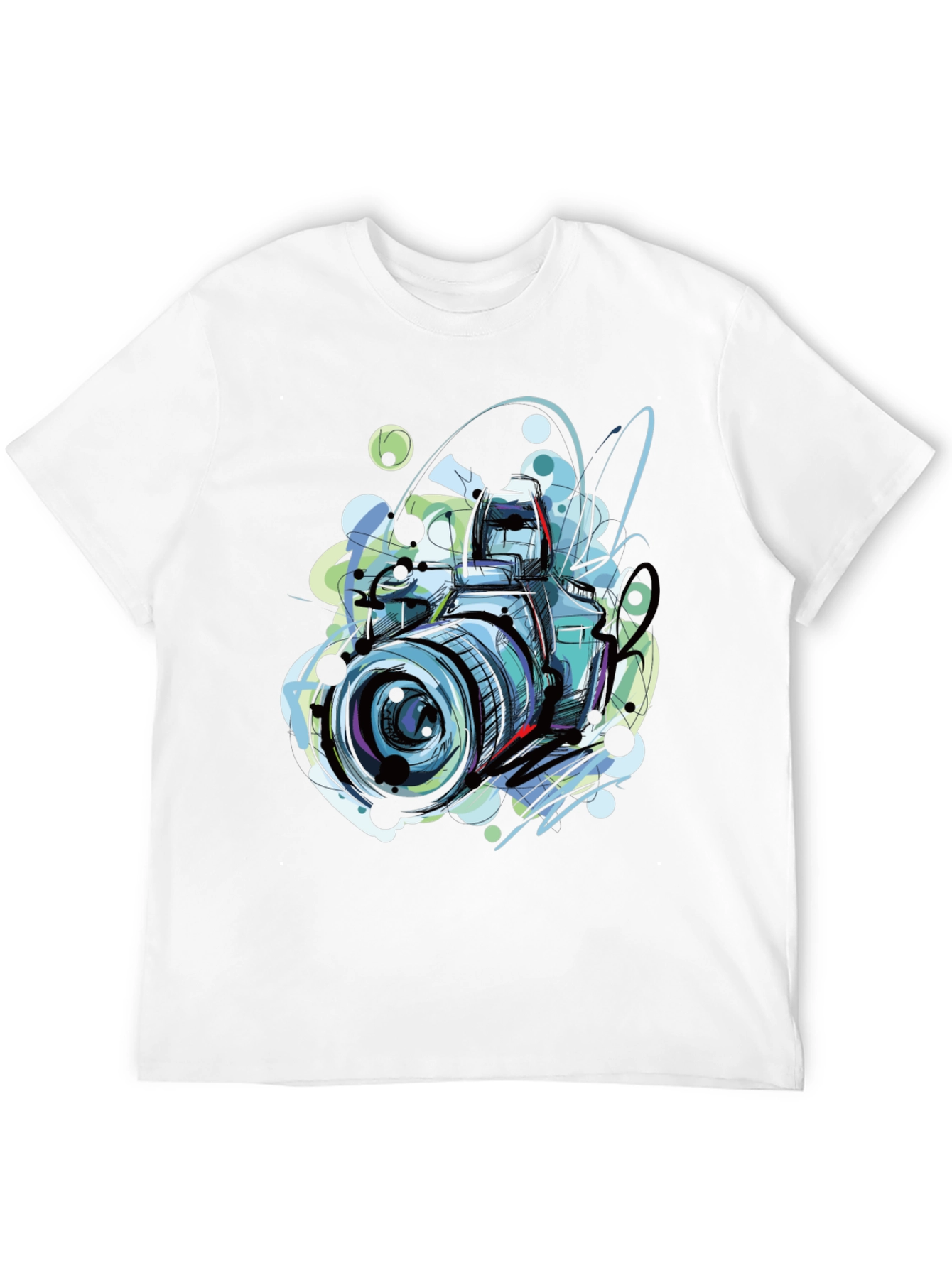 Black Camera Sketch Graphic Tee - Photographer T-Shirt view 12