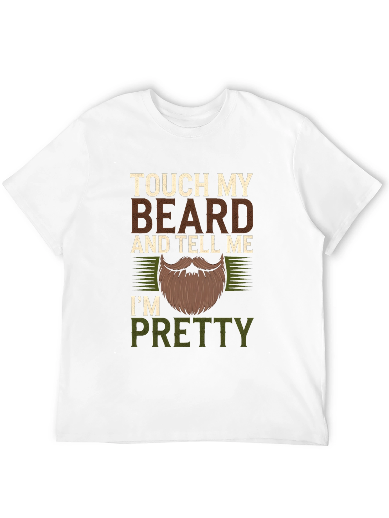 Black Touch My Beard Funny Men's Graphic T-Shirt view 12