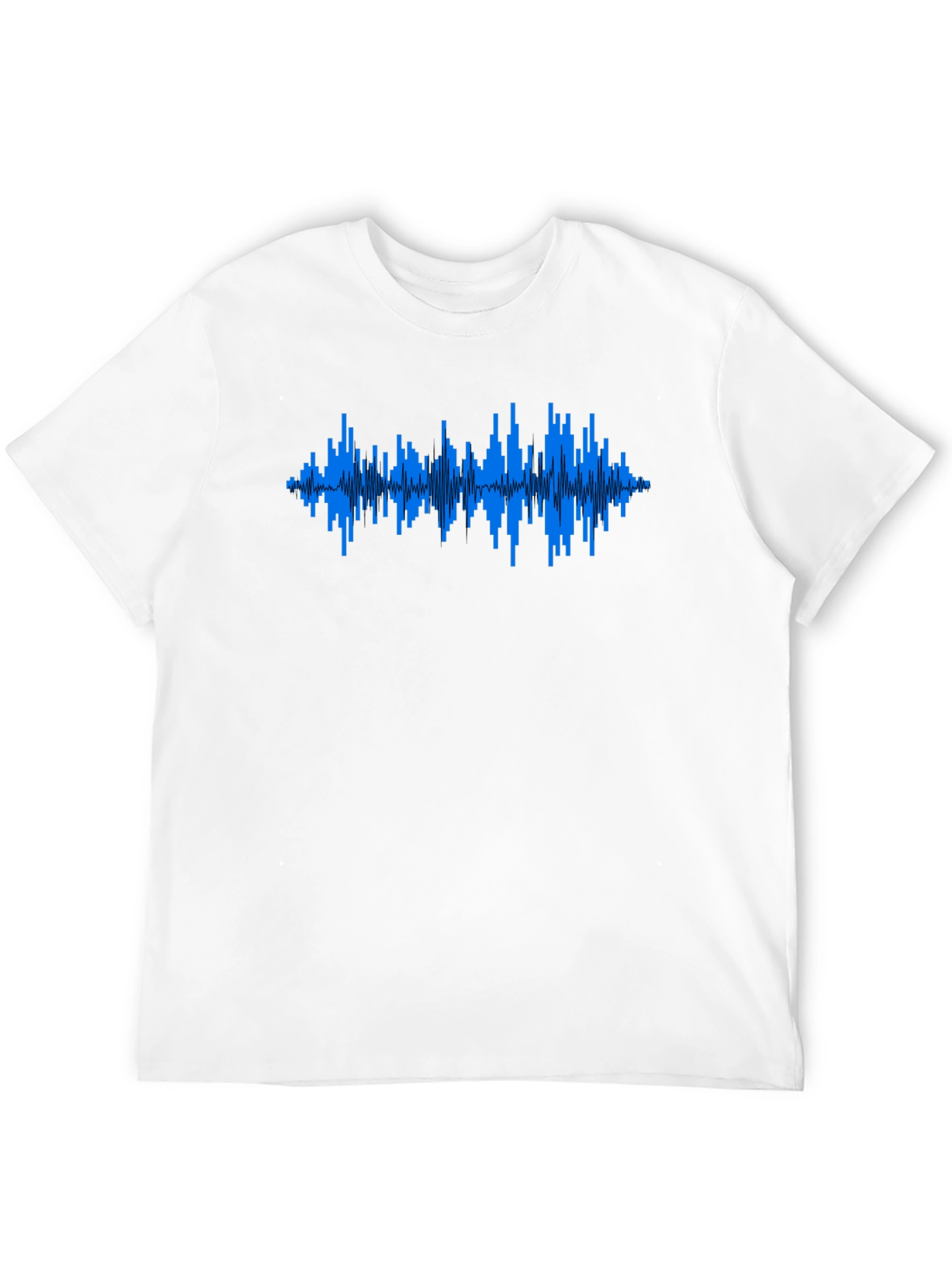 Black Soundwave Graphic T-Shirt - Black Crew Neck Tee view 12