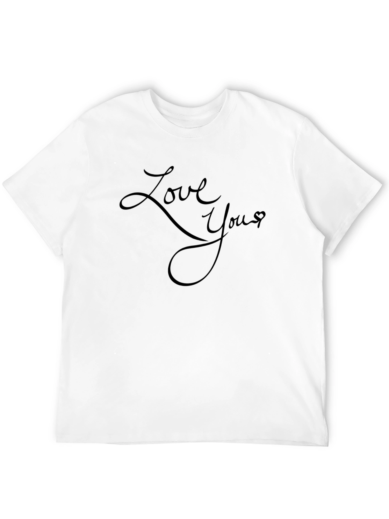 Black Love You Script Black Tee - Soft Style Casual Shirt view 12