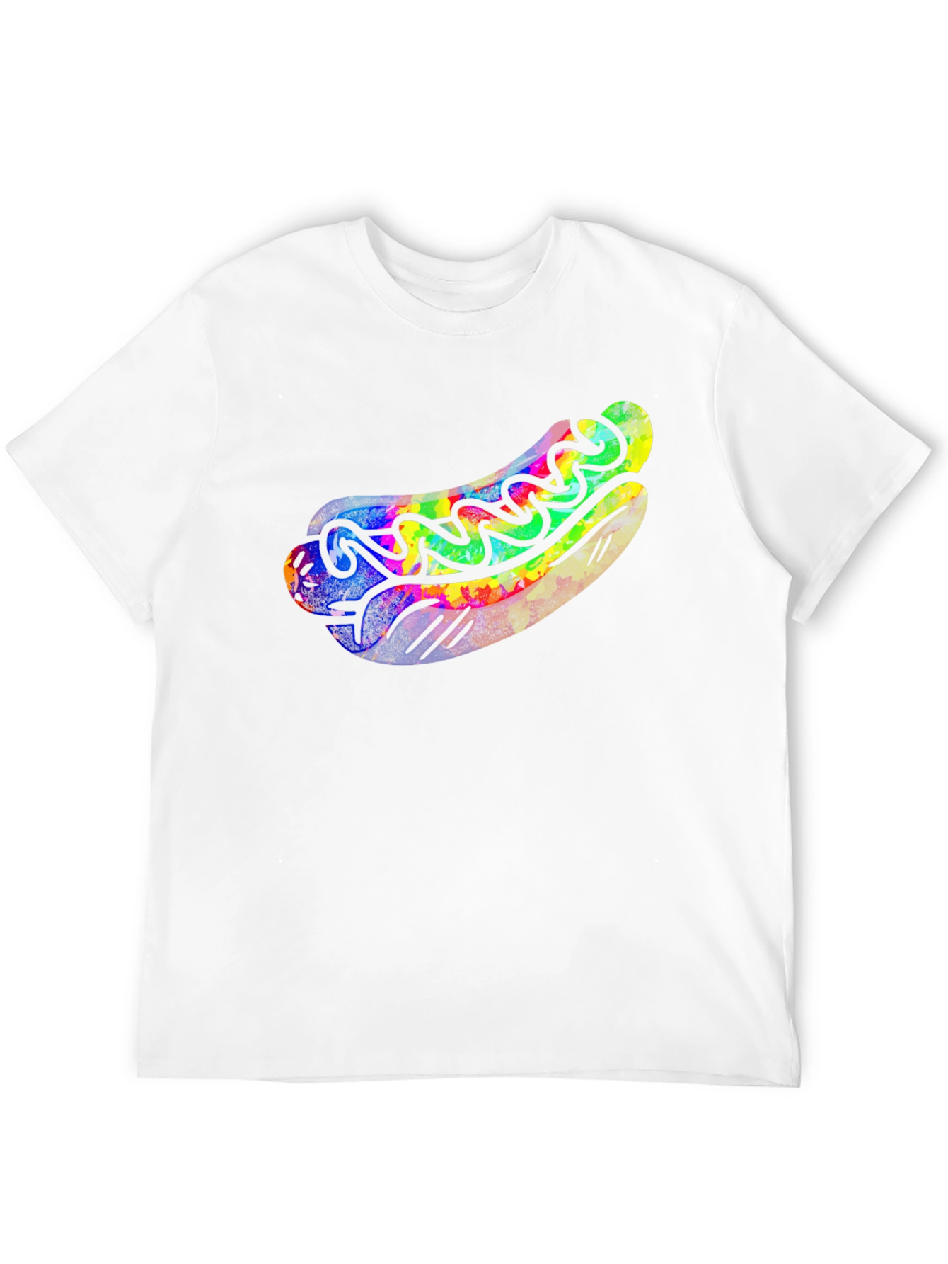 Black Funky Hot Dog Graphic Tee - Black Cotton T-Shirt view 12