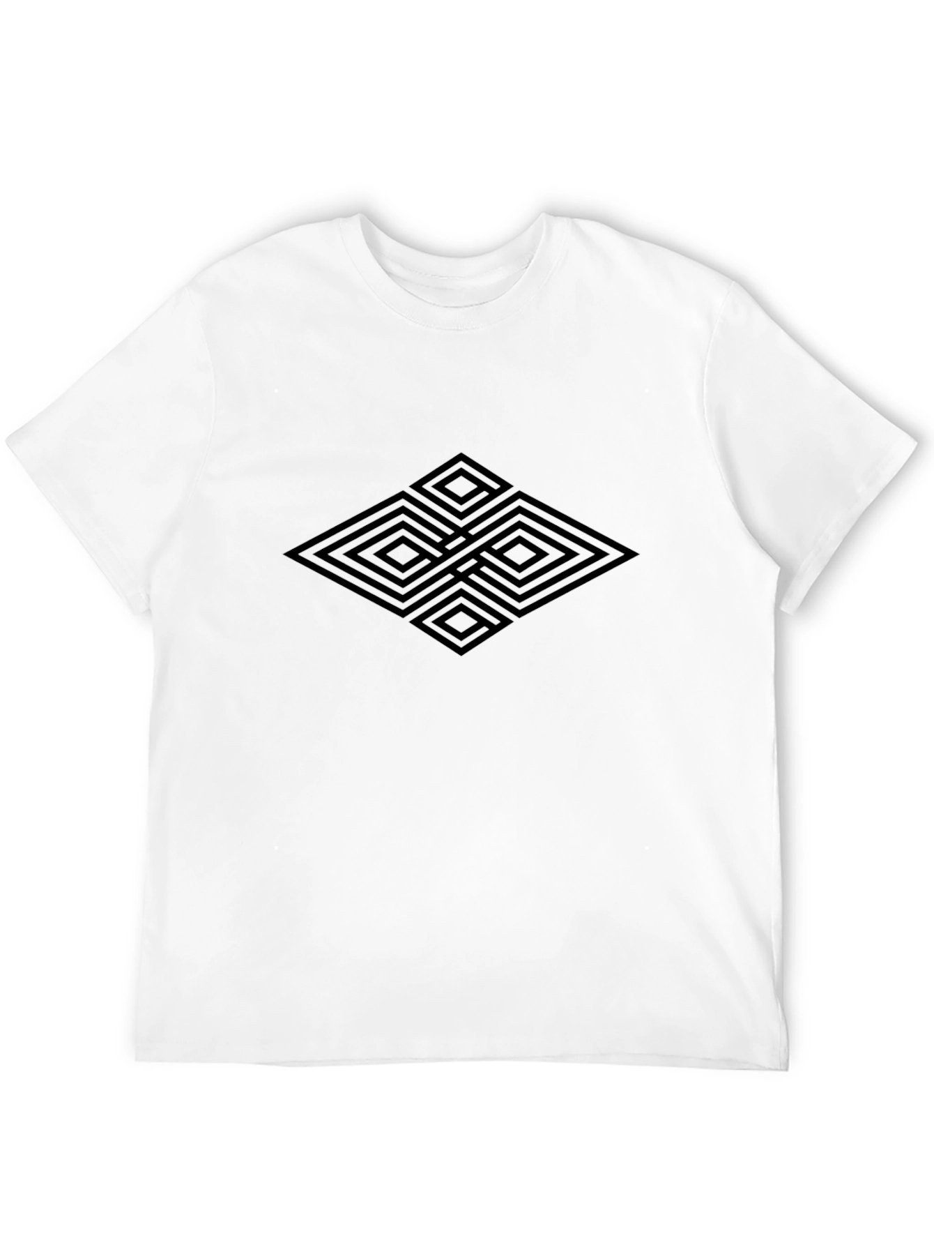 Geometric Diamond Black Graphic Tee - 12