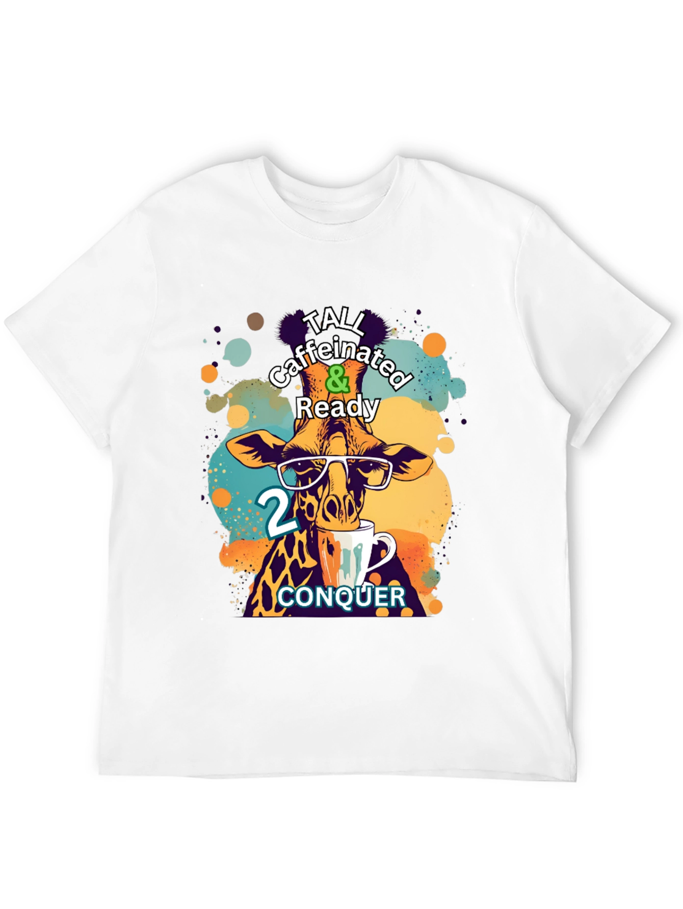Black Tall Caffeinated & Ready Giraffe T-Shirt view 12