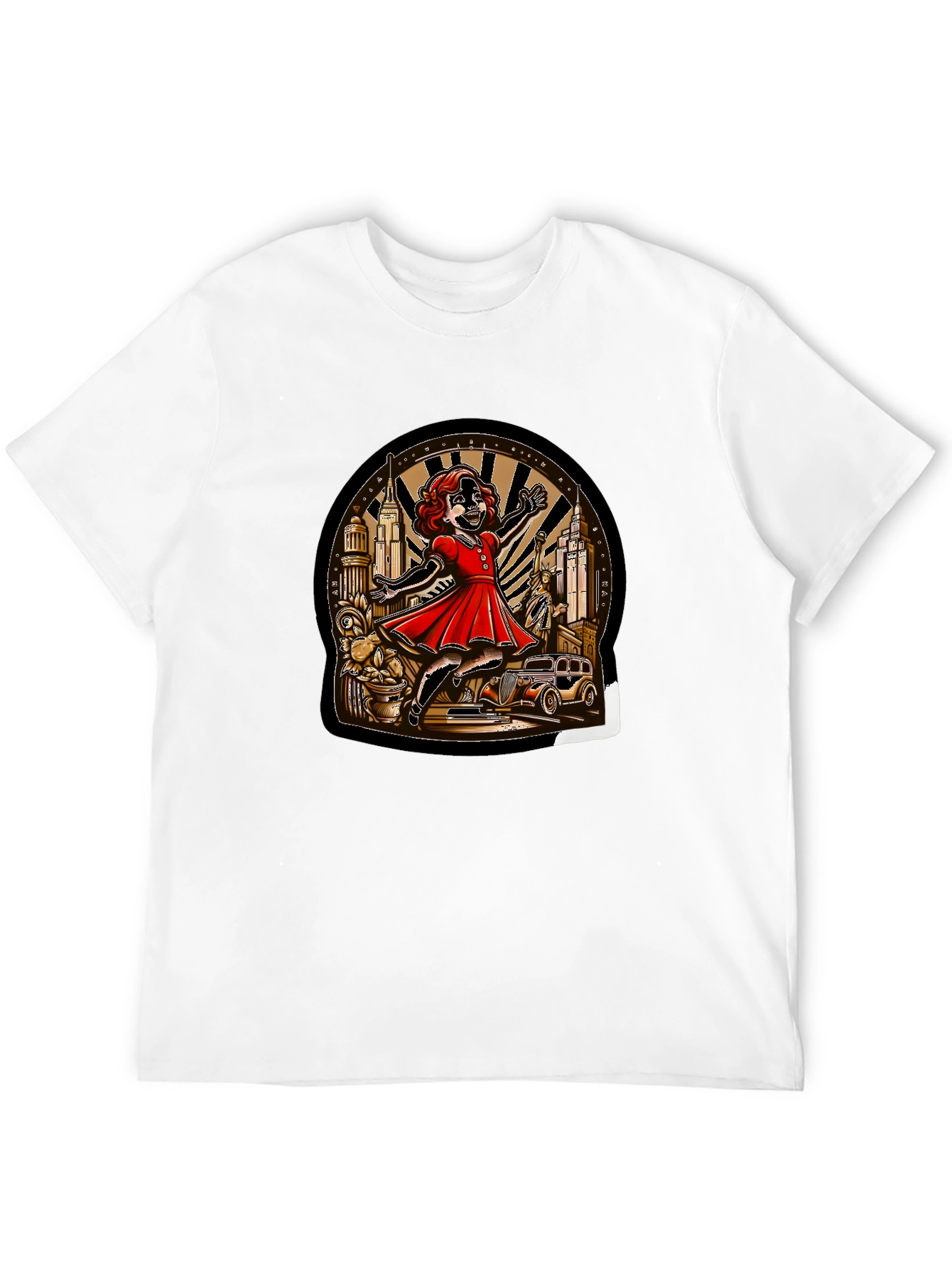 Black Vintage Cartoon Art T-Shirt view 12