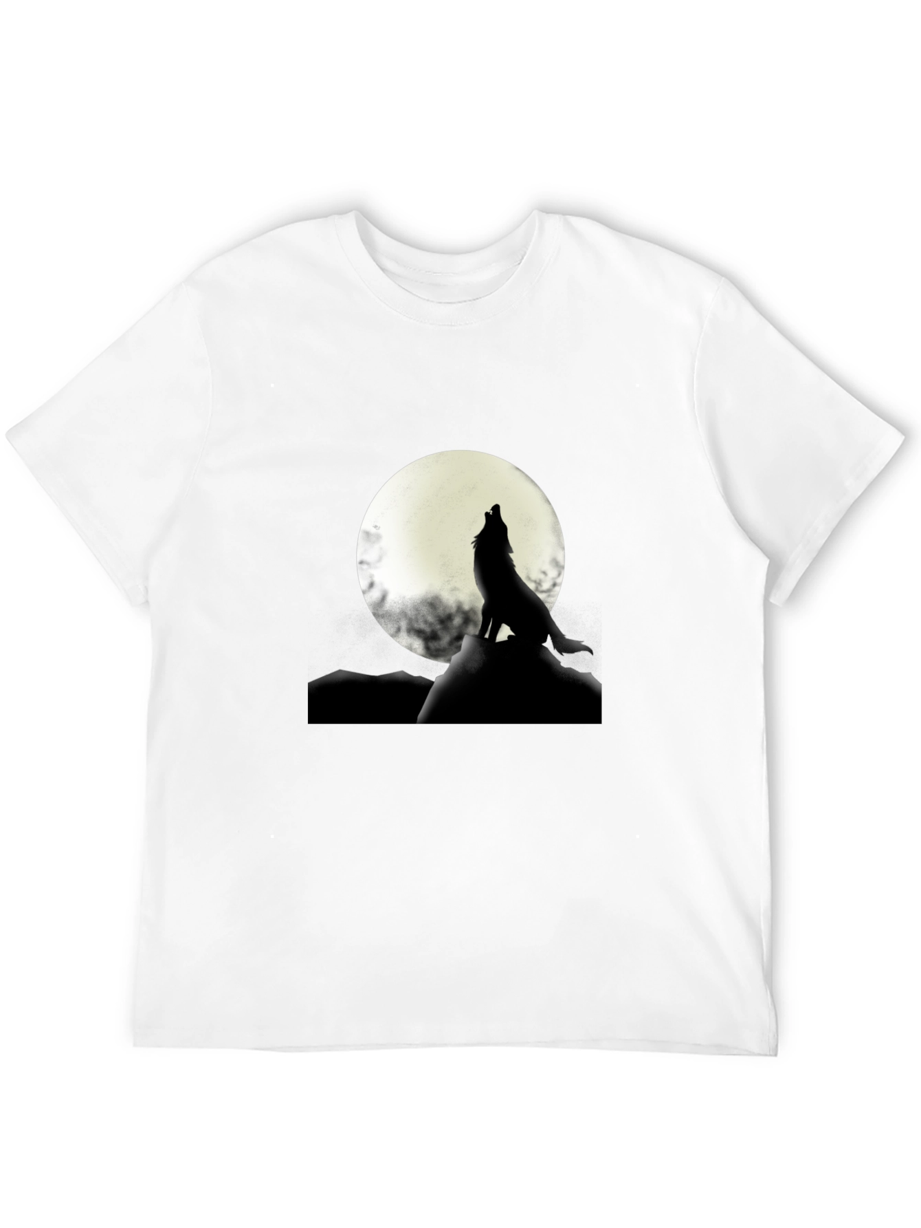 Black Wolf Howling at Moon Graphic T-Shirt view 12