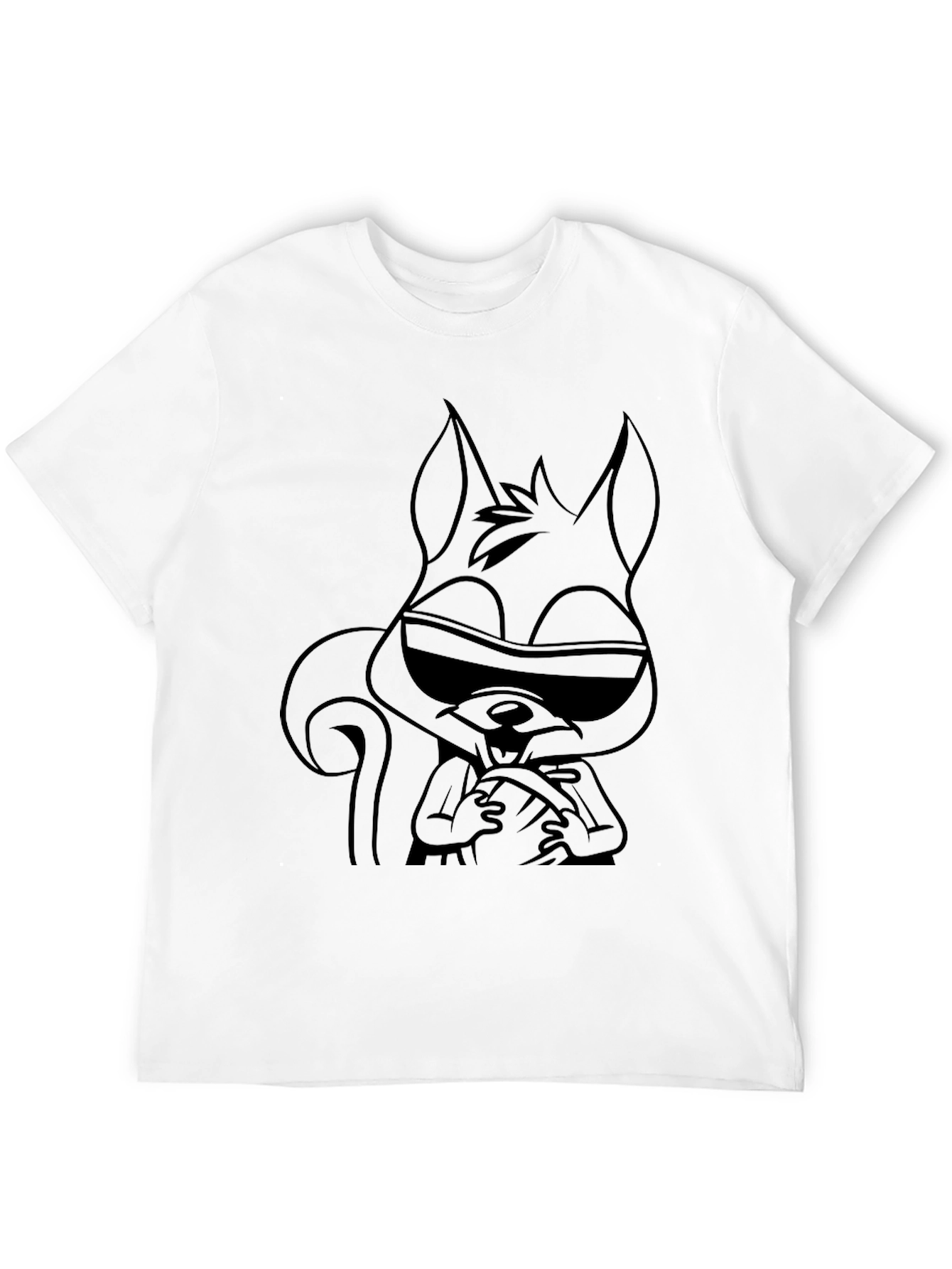 Black Cool Squirrel Graphic Tee - Unisex Black T-Shirt view 12