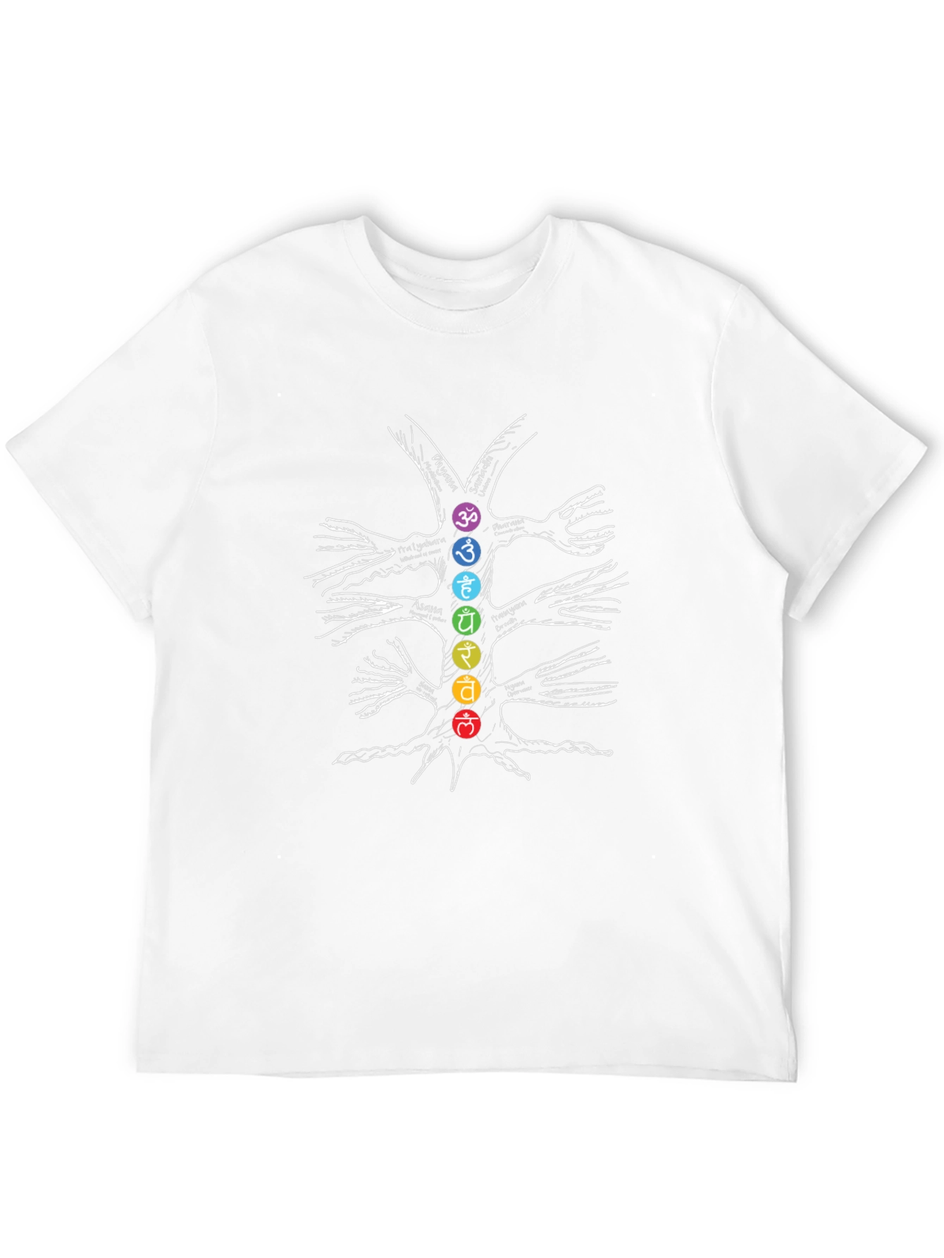 Black Chakra Tree Graphic Tee - Spiritual Balance Shirt view 12