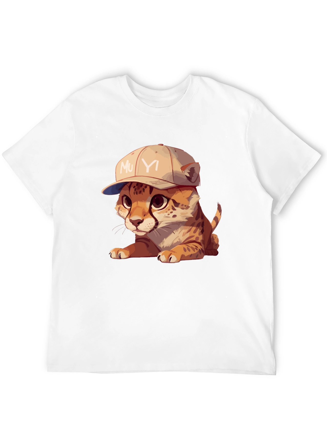 Black Cool Cub Tee: Cheetah in a Baseball Cap view 12