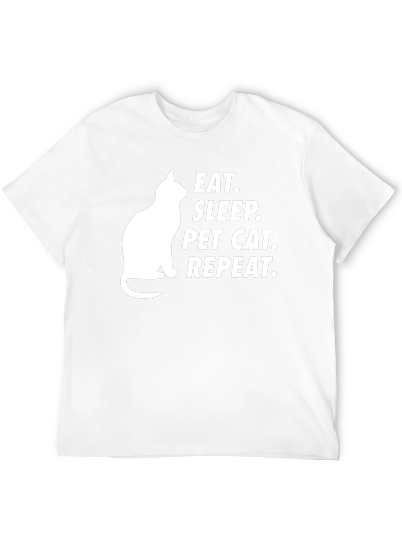 Black Eat Sleep Pet Cat Repeat T-Shirt view 12