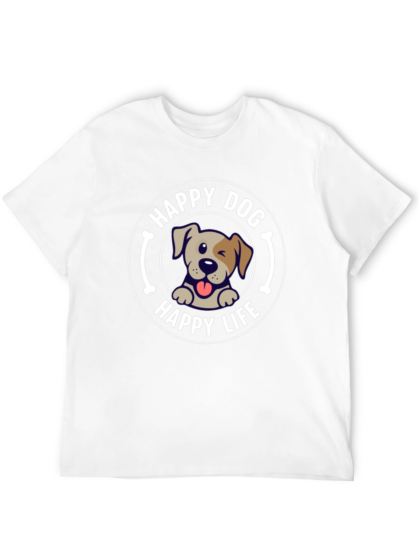 Black Happy Dog Happy Life Graphic T-Shirt view 12