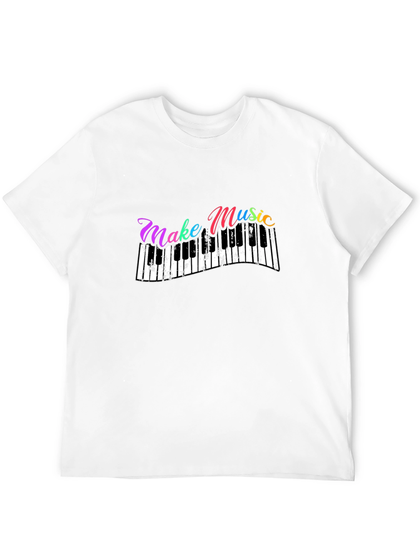 Black Make Music T-Shirt - Piano Keys Design view 12