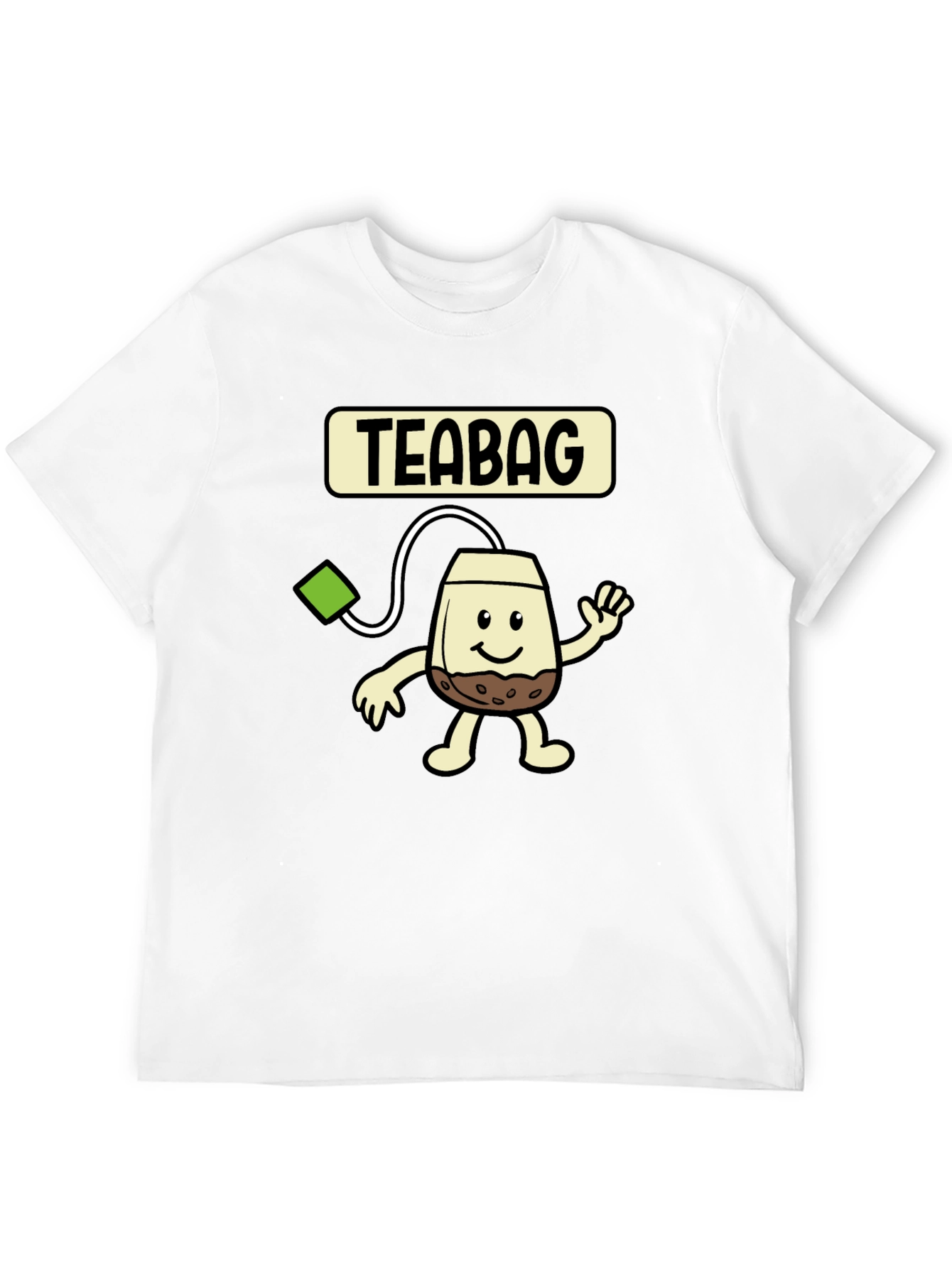 Black Funny Teabag Cartoon Graphic T-Shirt view 12
