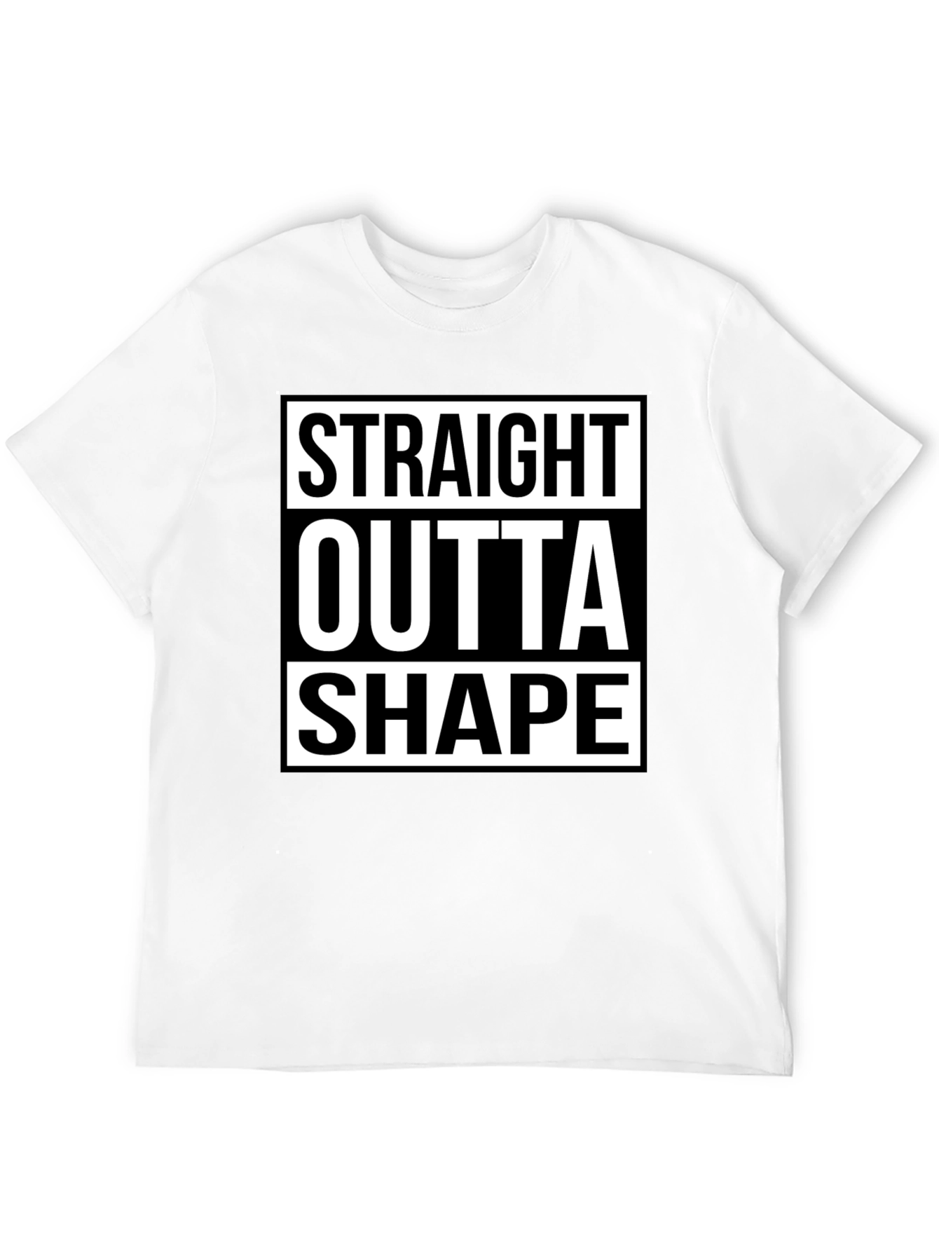 Black Straight Outta Shape Funny Graphic T-Shirt view 12
