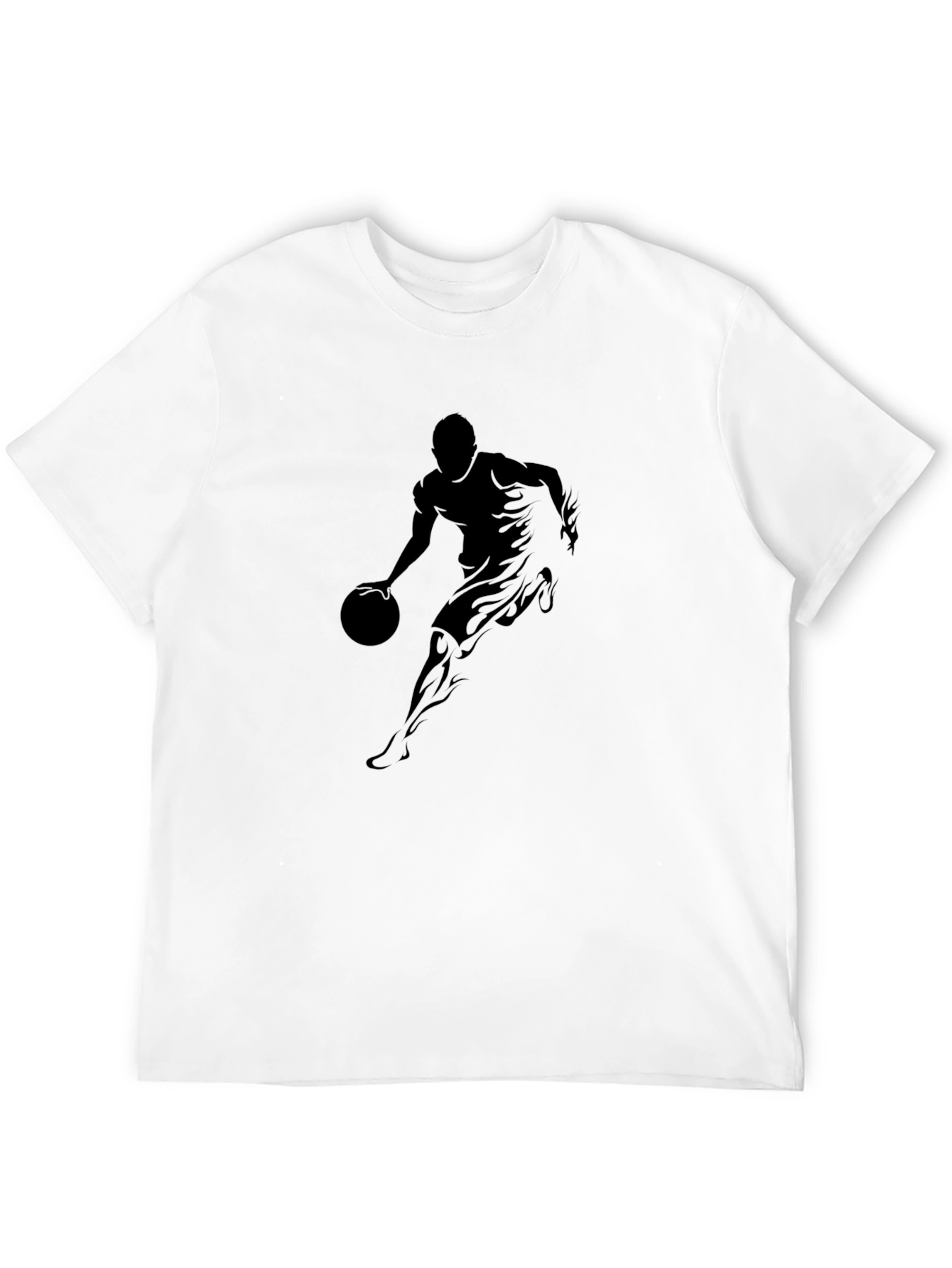 Black Basketball Player Graphic Tee - Black Cotton T-Shirt view 12