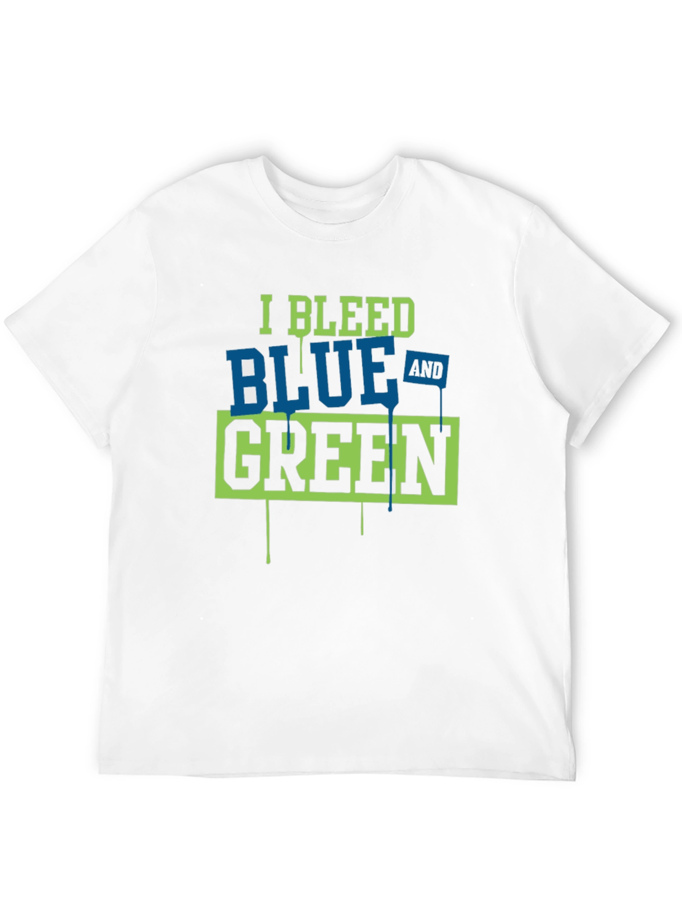 Black I Bleed Blue and Green Graphic Tee view 12