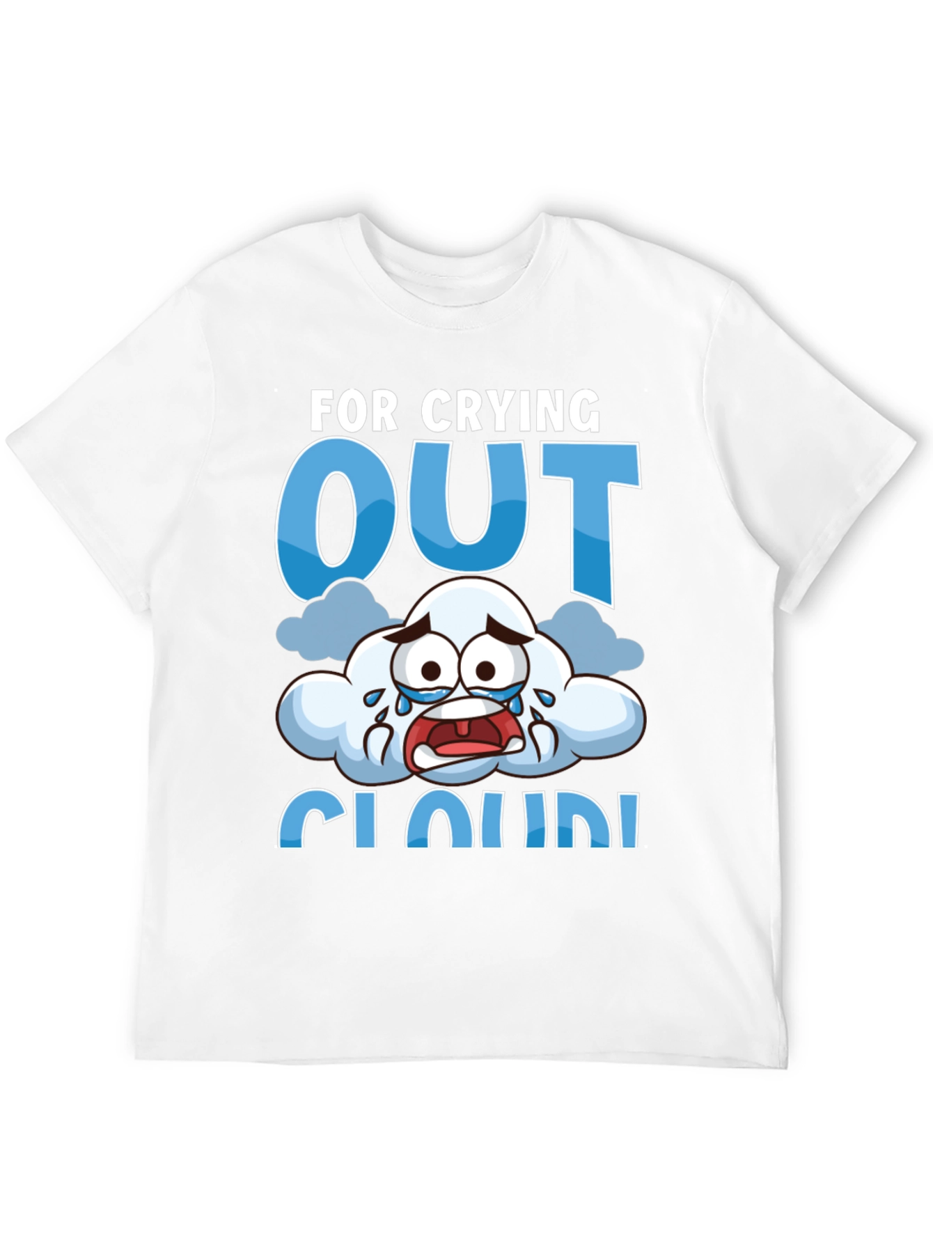 Black Crying Cloud T-Shirt - Funny Graphic Tee view 12