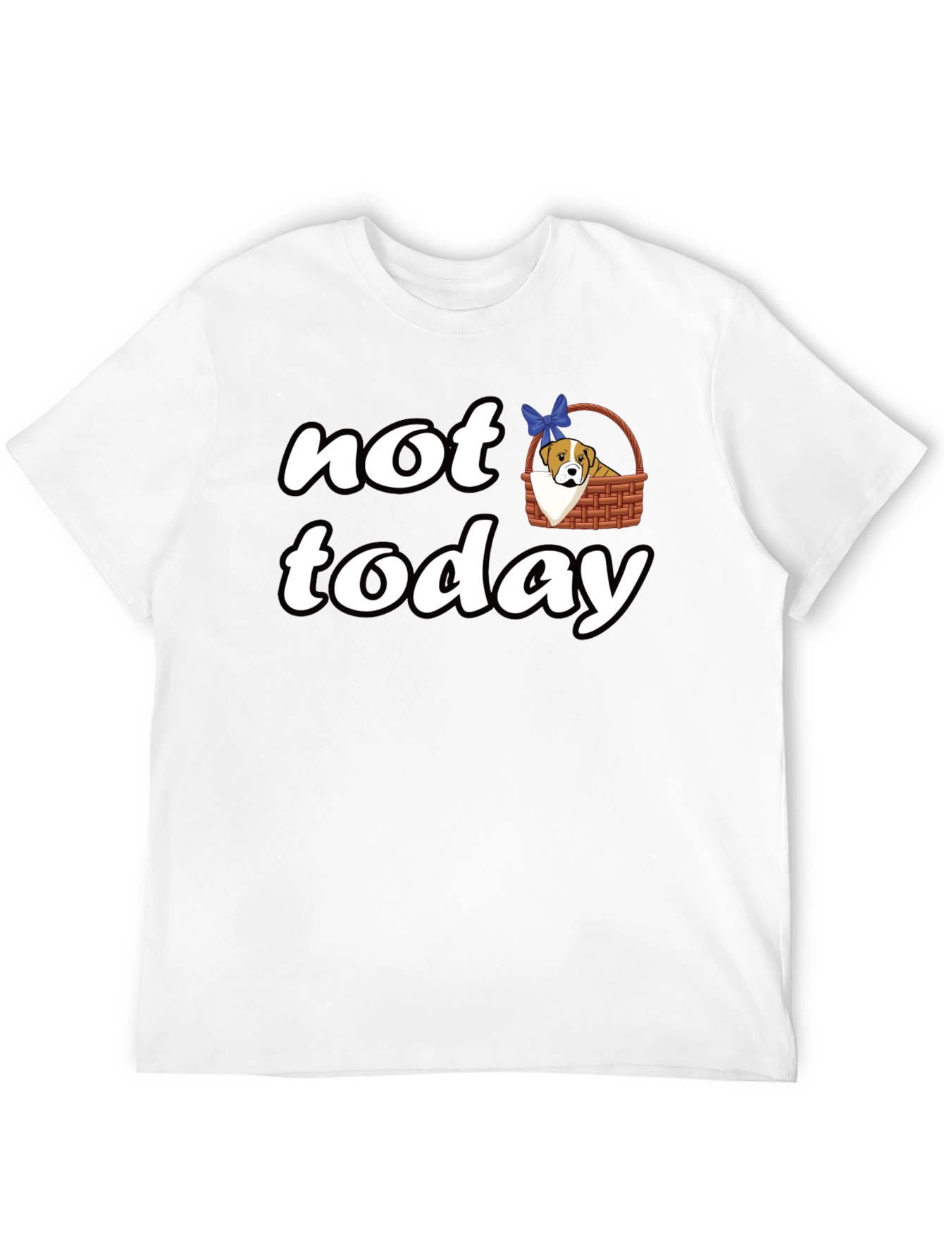 Black Not Today Dog in Basket T-Shirt view 12