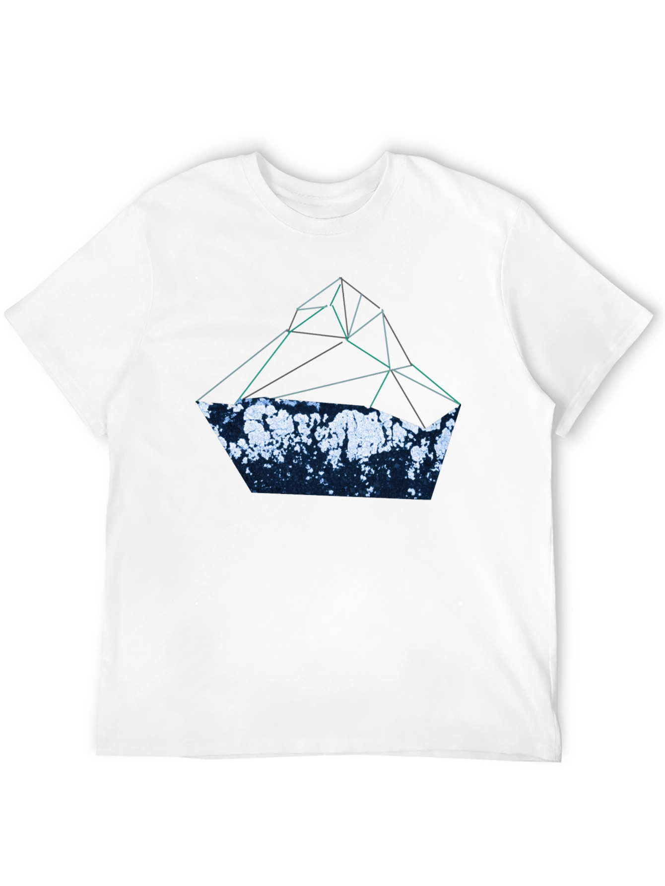 Black Abstract Geometric Mountain T-Shirt - Black view 12