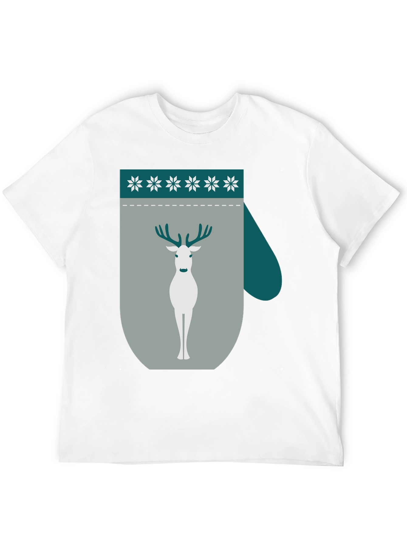 Black Holiday Deer Mitten Graphic Tee view 12