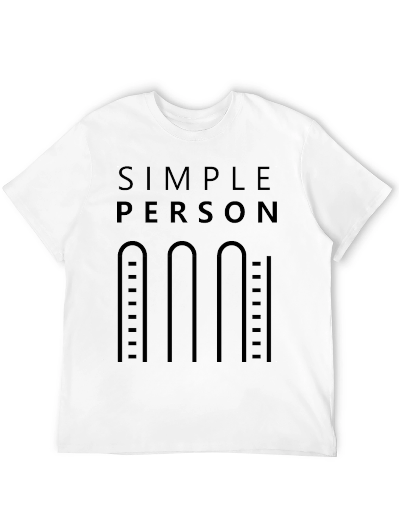 Black Simple Person T-Shirt - Minimalist Design view 12