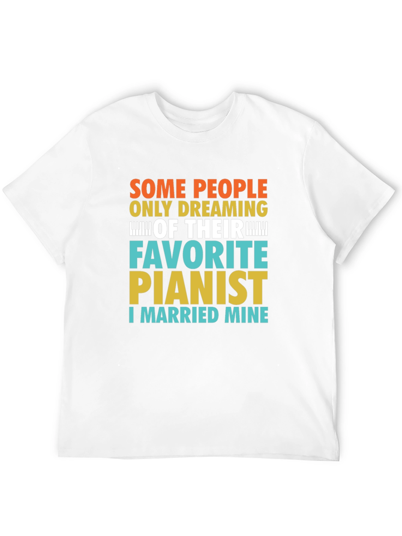 Black Funny Pianist T-Shirt - I Married Mine! view 12