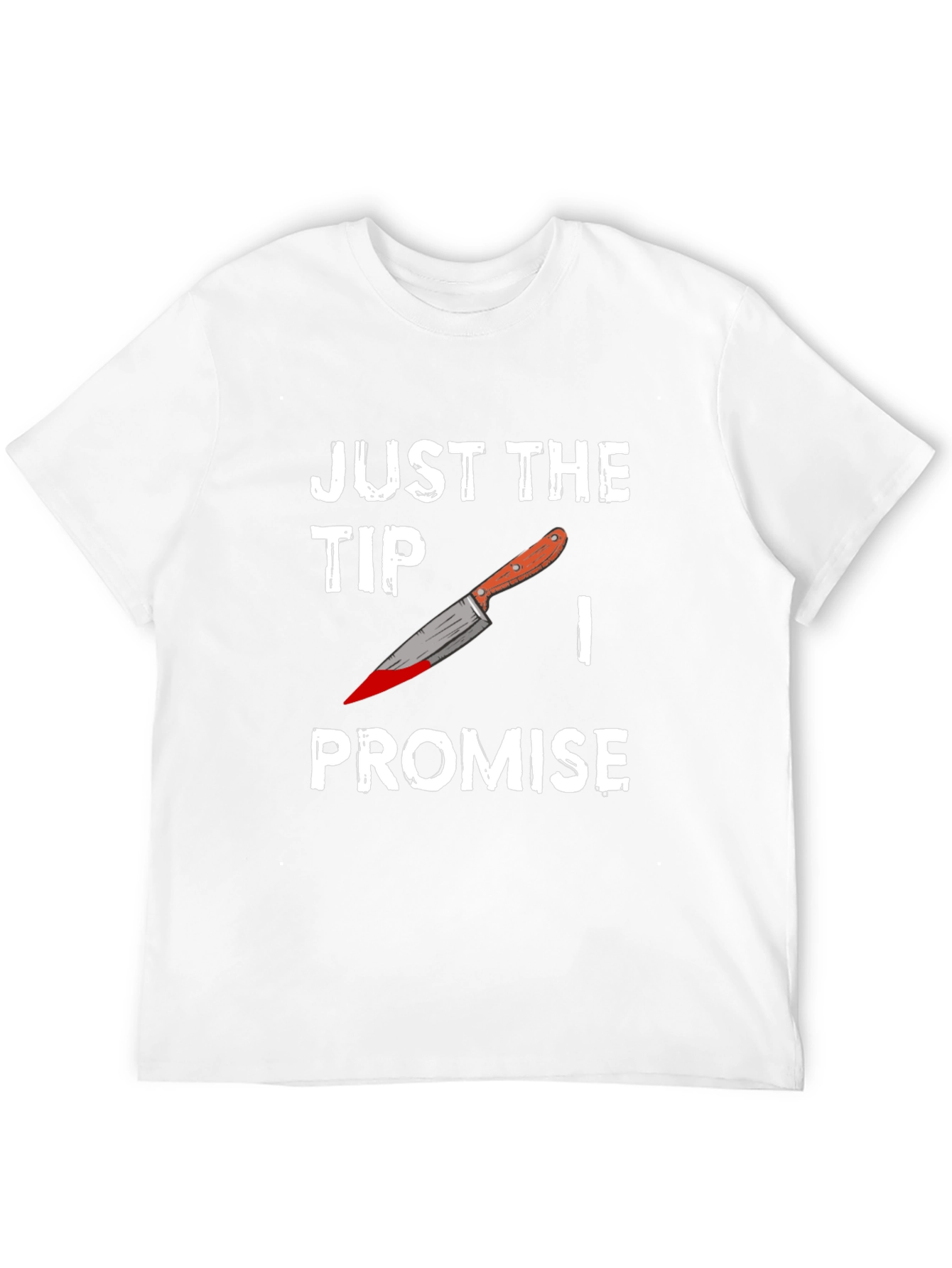 Black Just the Tip Promise T-Shirt - Funny Graphic Tee view 12