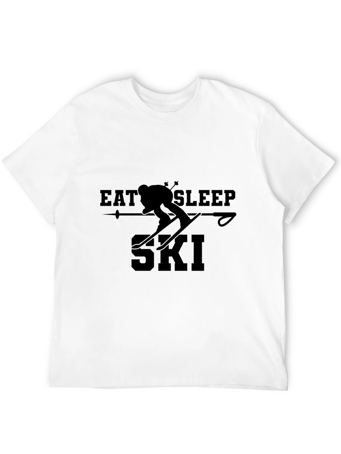 Black Eat Sleep Ski T-Shirt - Skiing Apparel view 12