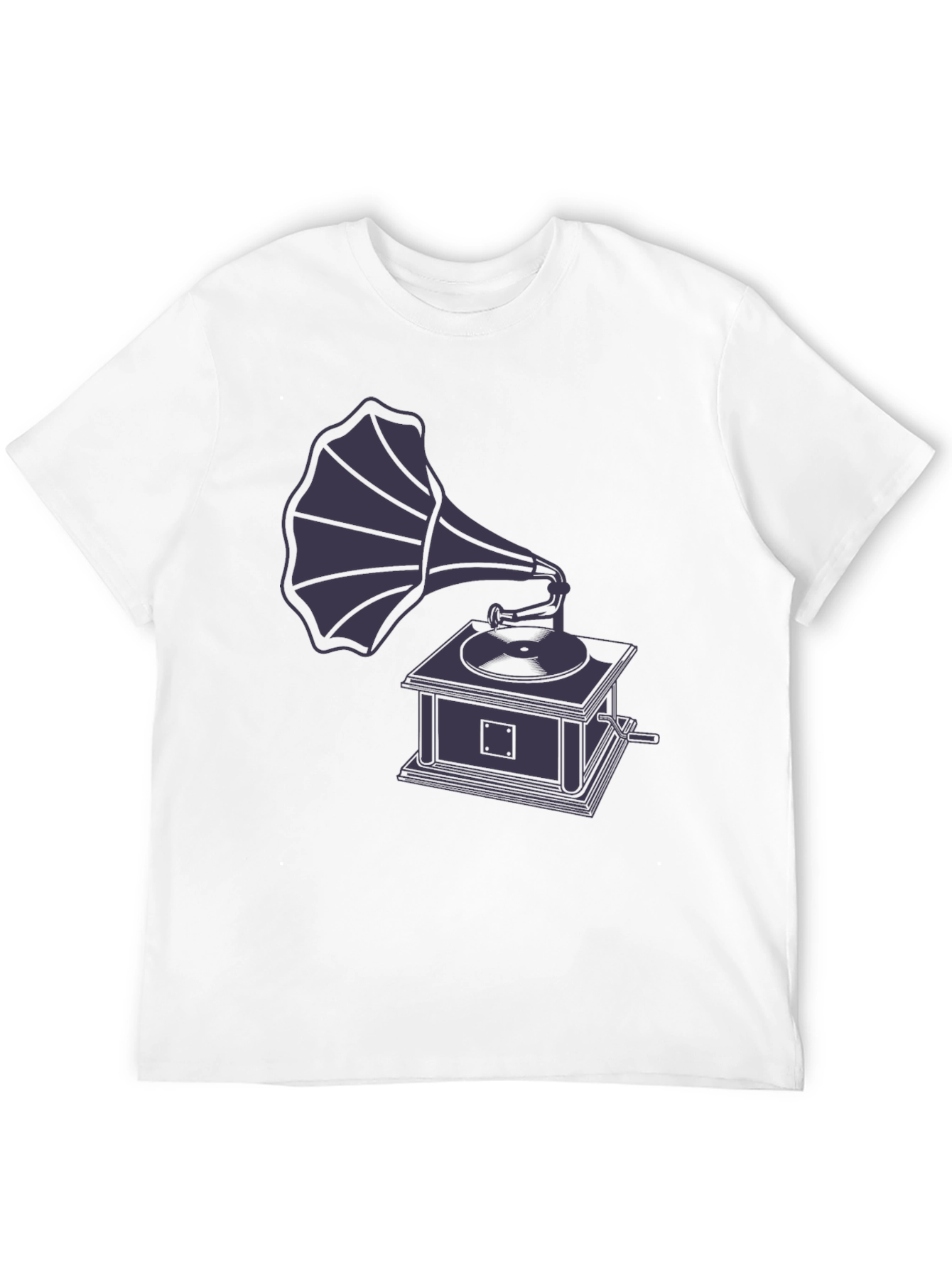Black Vintage Gramophone Graphic T-Shirt view 12