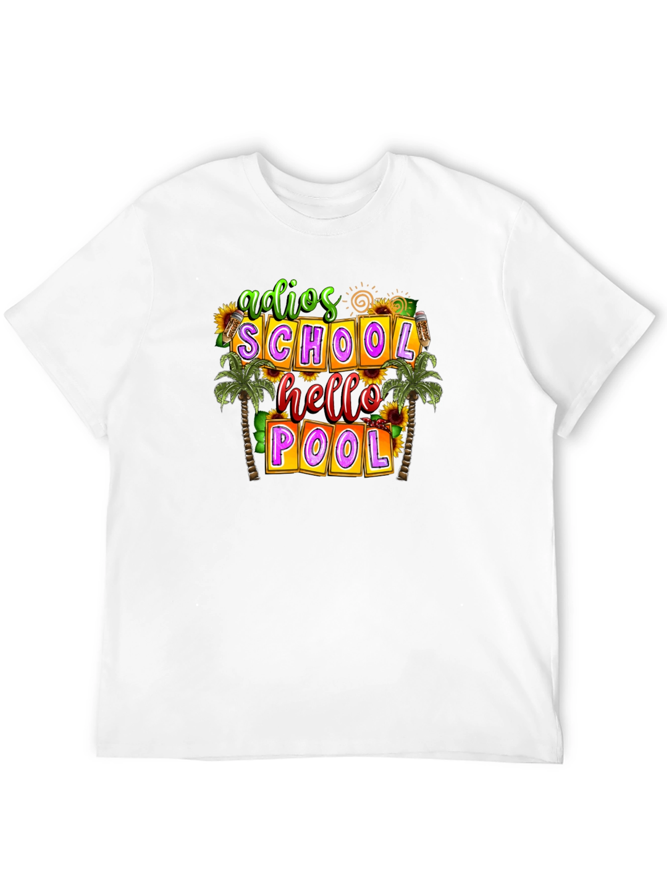 Black Adios School Hello Pool T-Shirt view 12