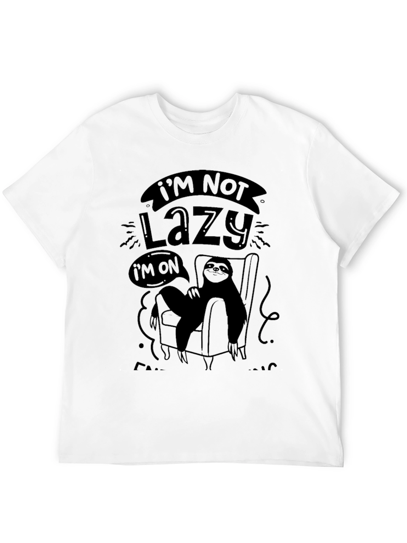 Black Lazy Sloth Graphic T-Shirt - Men's Black Tee view 12
