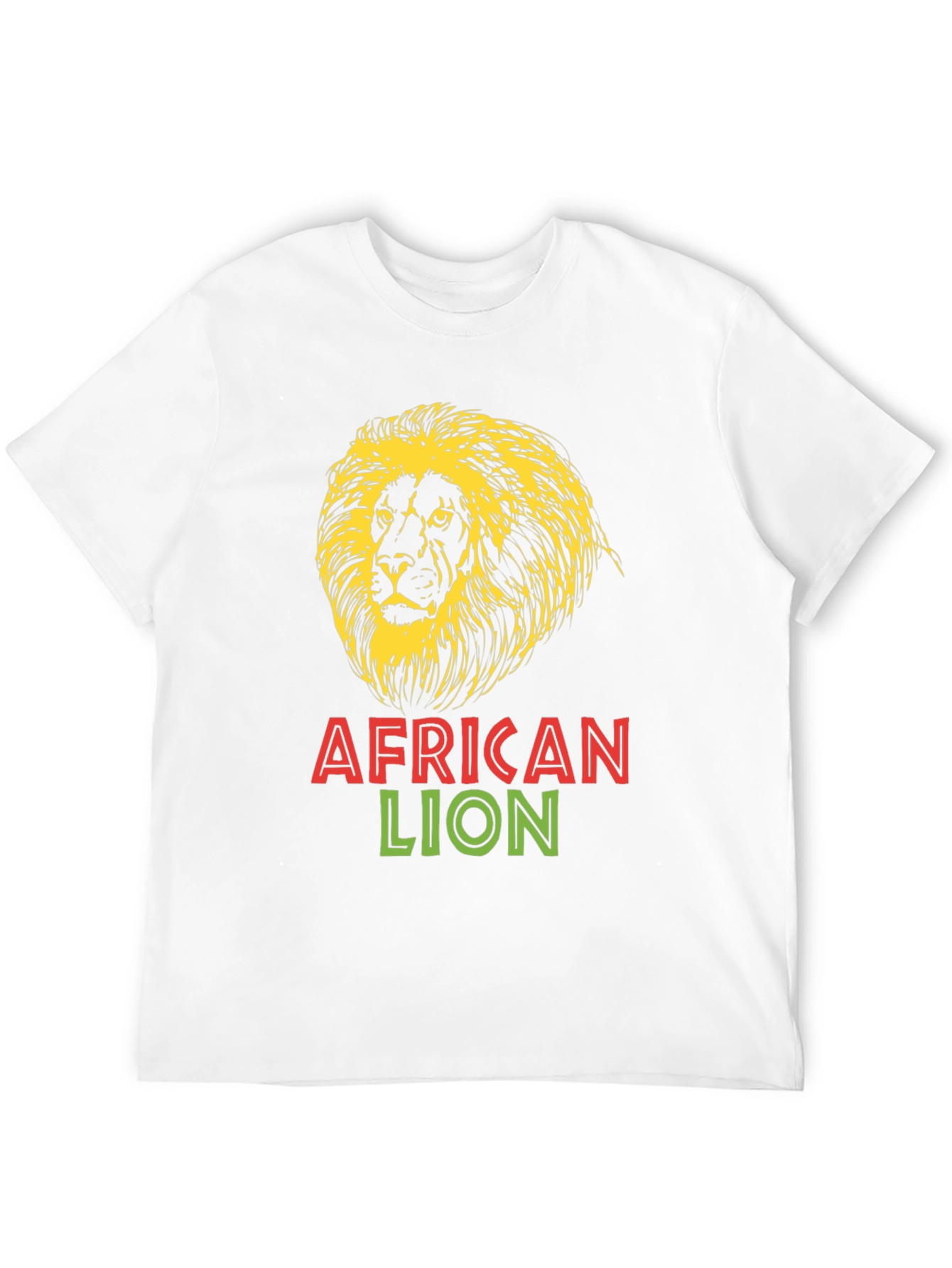 Black African Lion Graphic Tee - Bold Black T-Shirt view 12