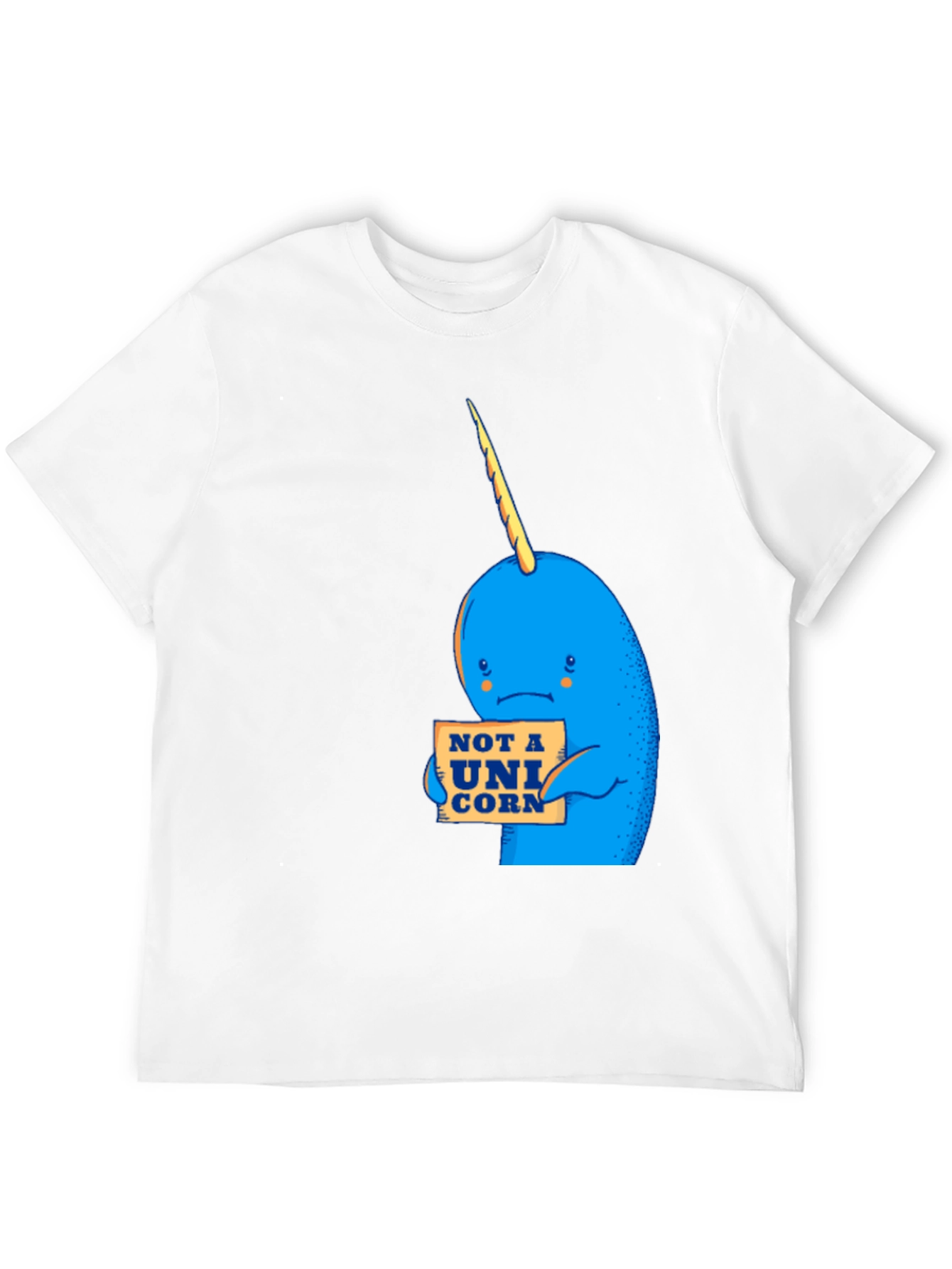 Black Narwhal 'Not A Unicorn' Graphic T-Shirt - Black Cotton Tee view 12