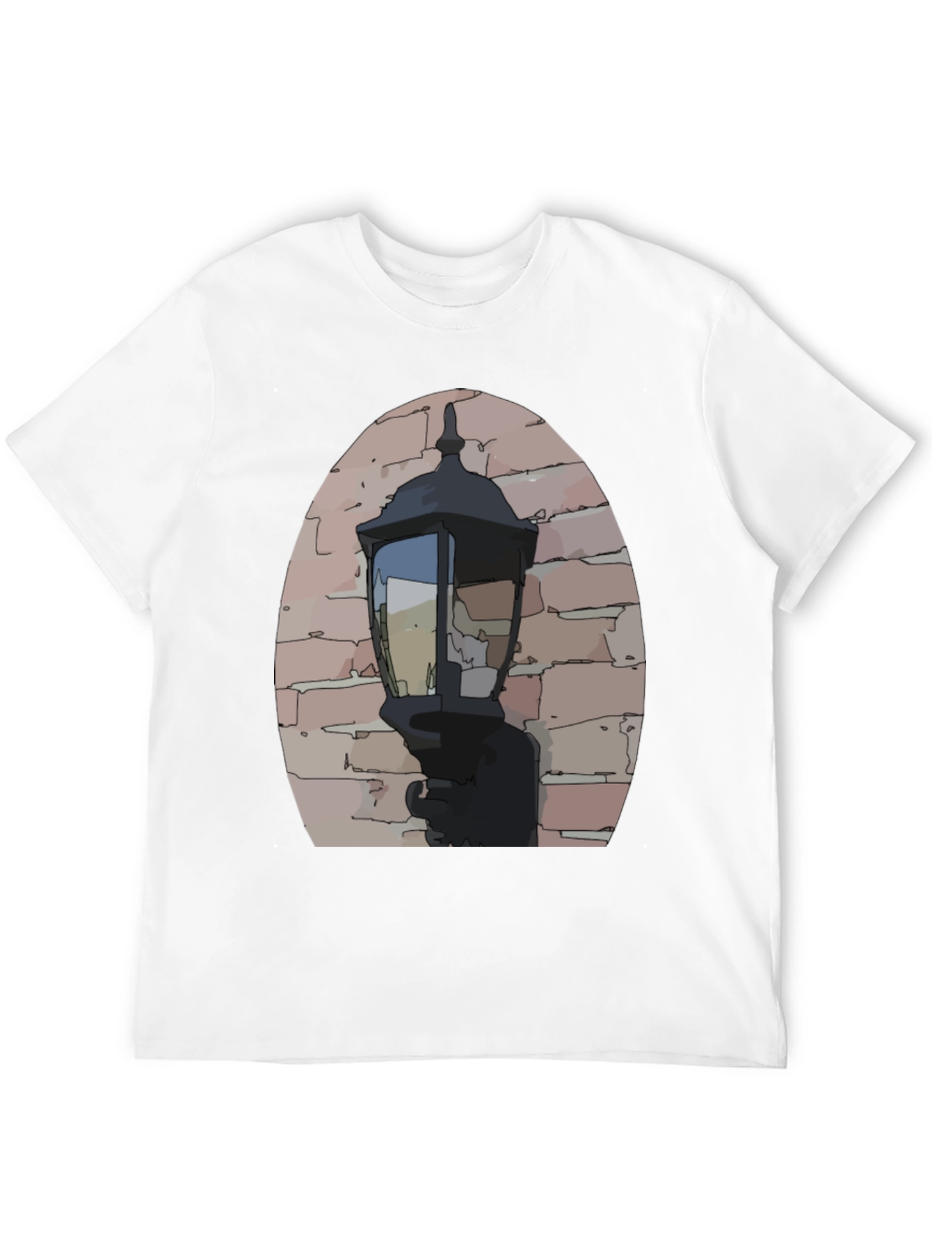 Black Vintage Street Lamp Graphic Tee view 12