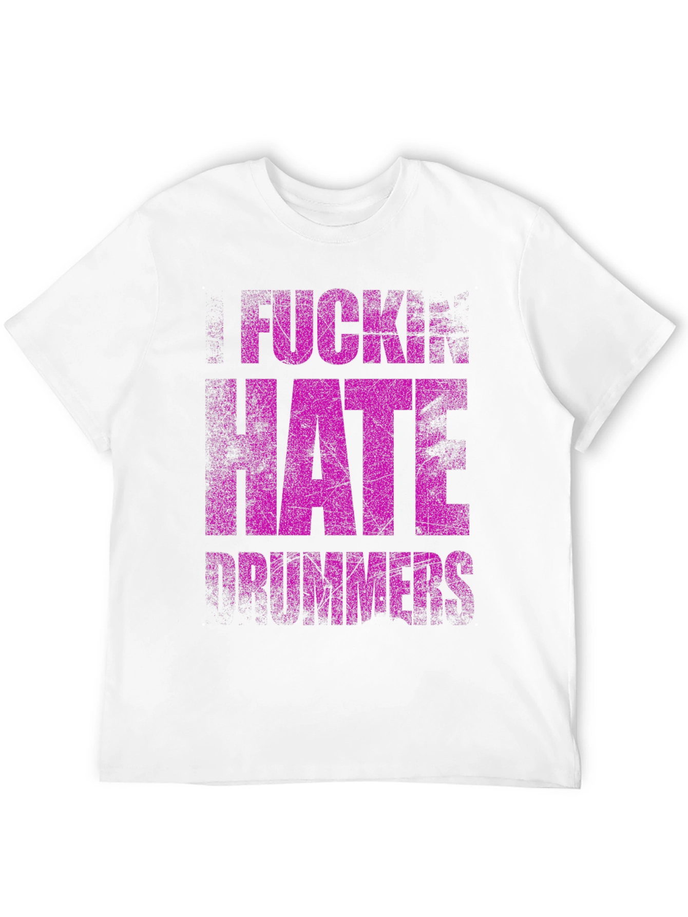 Black F*ckin Hate Drummers Black Graphic T-Shirt view 12